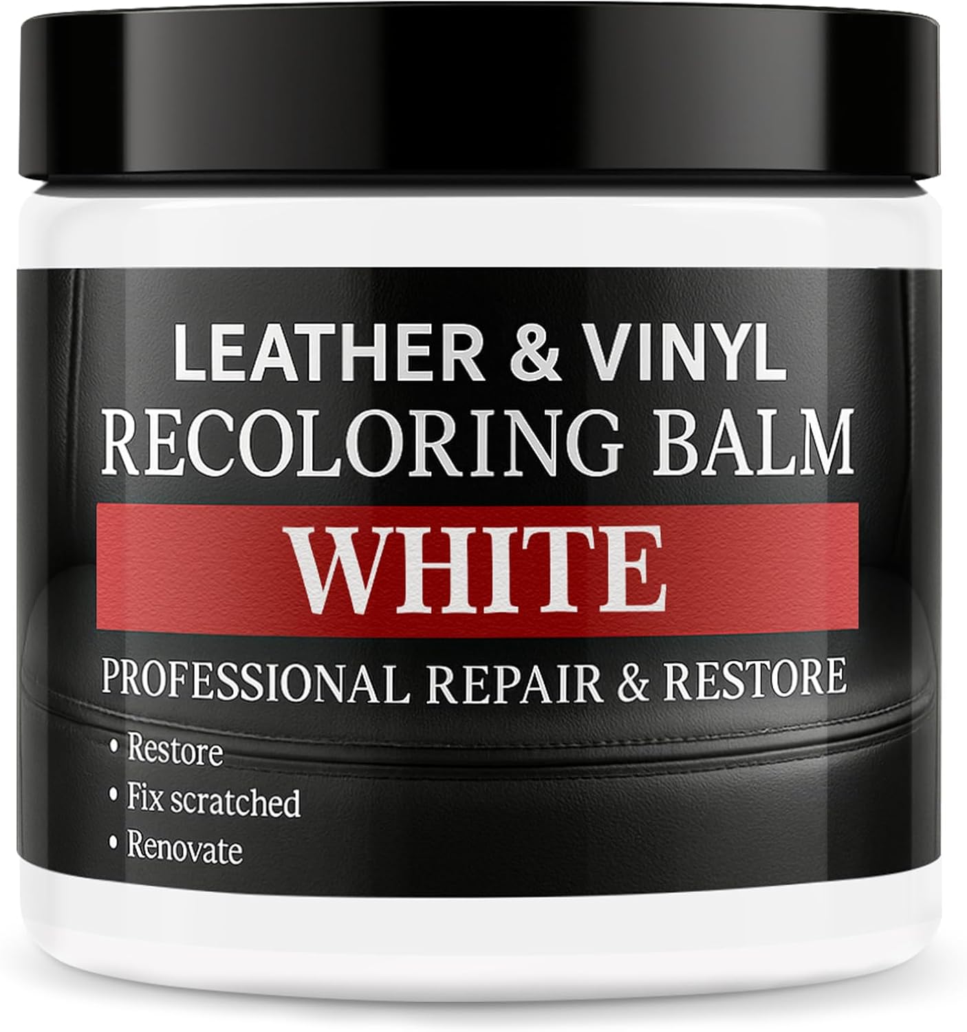 Leather Color Restorer, Leather Recoloring Balm, Scratch Remover, Leather Dye, Leather Paint, Leather Repair Kit for Furniture Couches Car Seats Shoes Bags, White