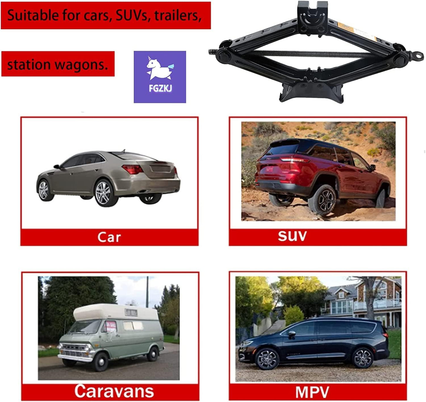 Scissor Jack for Car,Car Jack Kit - Tire Jack with Energy-Saving Ratchet Handle,Can Support a Maximum Weight of 1.5T (3307lb),Portable, Suitable for Small Cars and SUV (Saving Handle-1.5 tons)