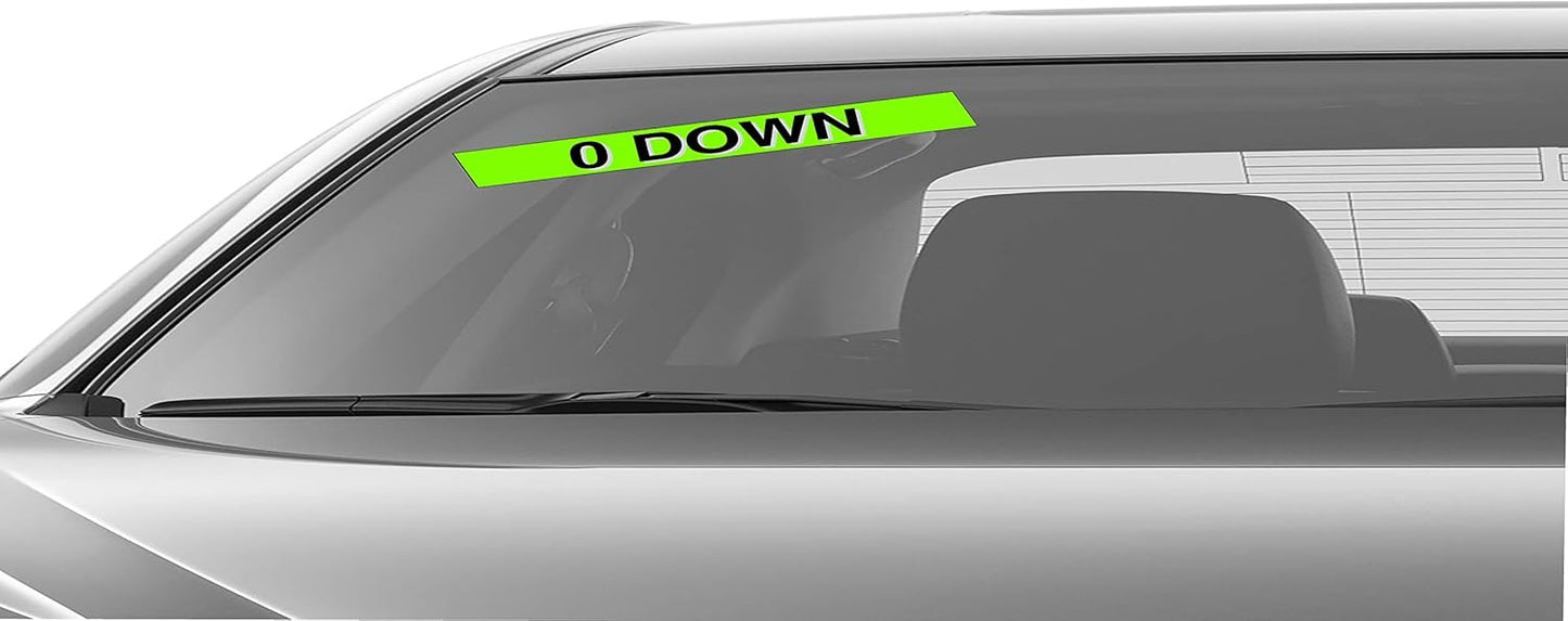 Ez-line Vinyl Windshield Stickers 3 Dozen 15 Inch Chartreuse Slogan Dealership Pro Pack for Car Lots (EZ115-Pack1)