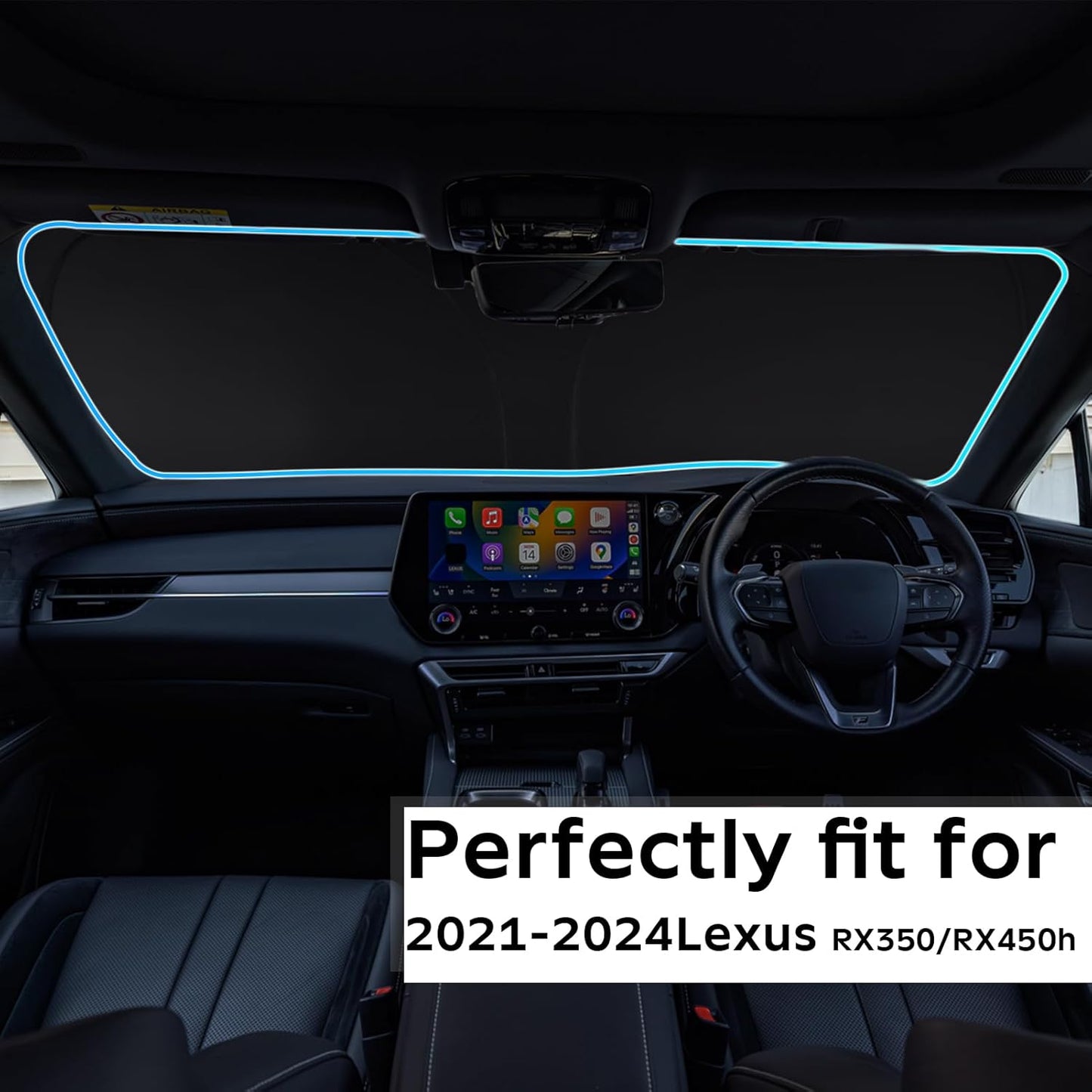 Sunshade Windshield Sun Shade Custom Fit for 2023-2026 Lexus RX Windshield Cover for Lexus RX350 RX450 RX450H RX350H Front Window Sun Visor Shield 240T Reflective Foldable Protector Car Accessories