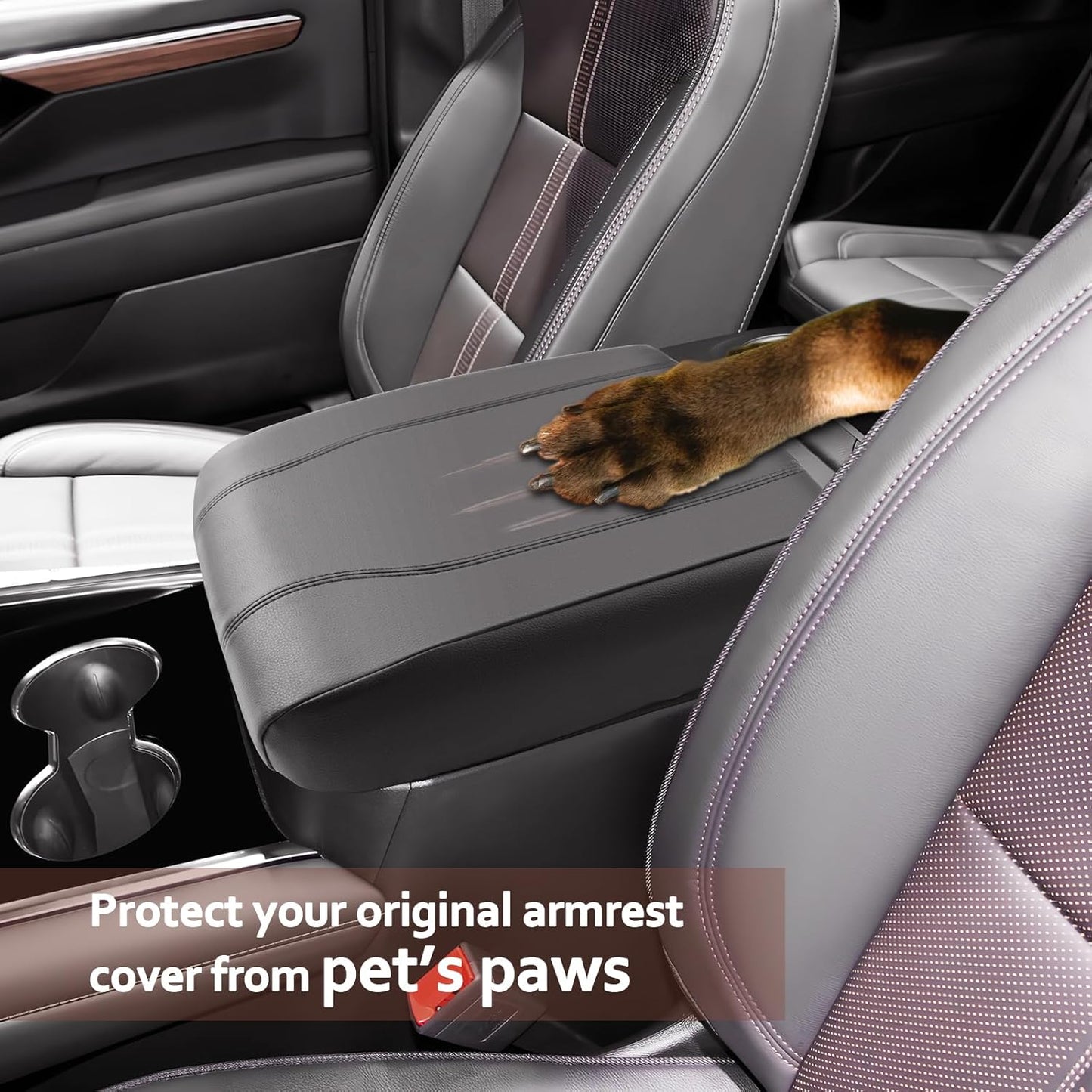 SKTU 2025 Tahoe Center Console Cover for 2025+ Chevrolet Tahoe/Chevrolet Suburban Armrest Cover 2025 Chevy Tahoe/Chevy Suburban Seat Box Cover 2025 Chevy Tahoe Accessories Center Console Cushion