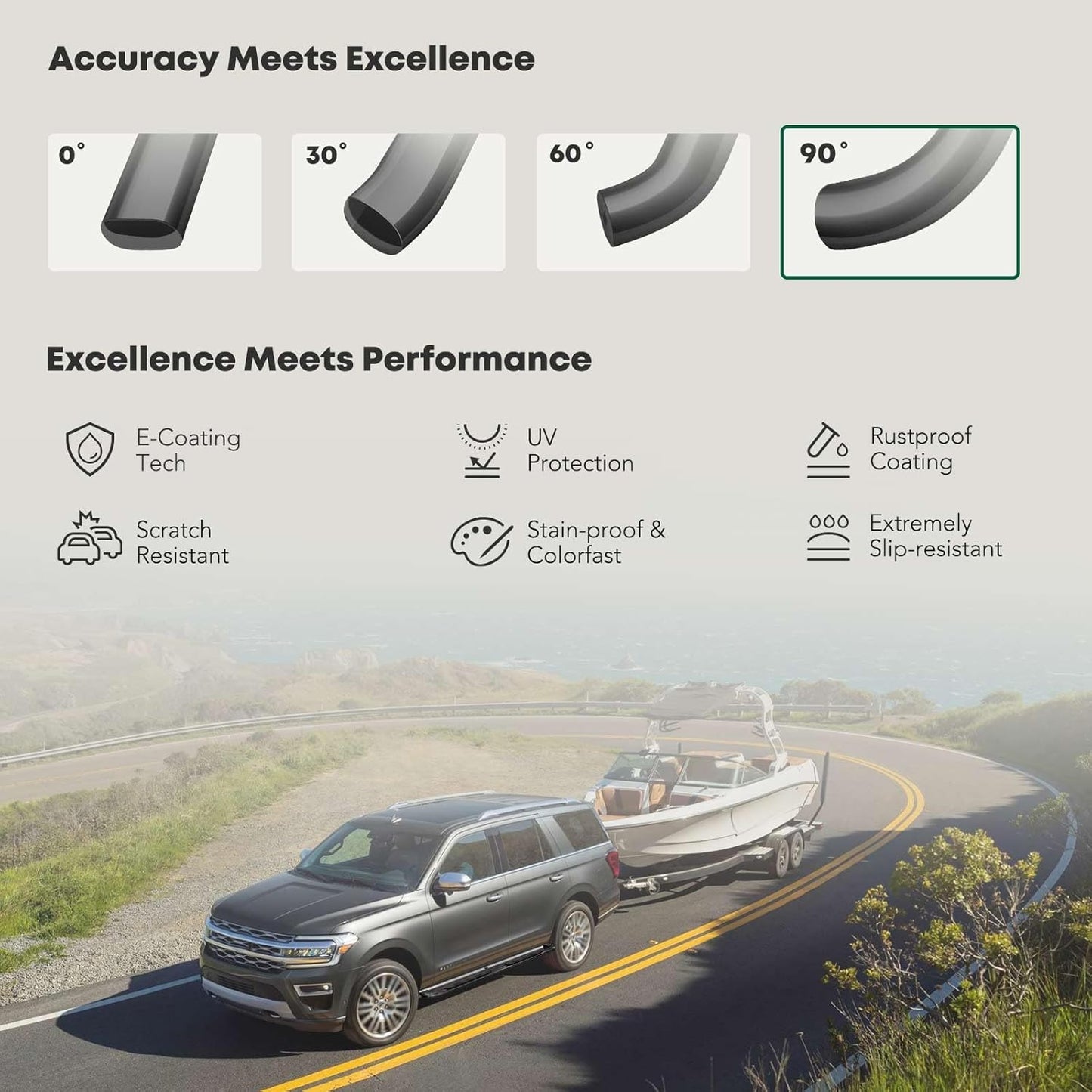 YHTAUTO 3 Inch Running Boards Side Step Bars Fit for 1999-2018 Chevy Silverado & GMC Sierra 1500/2500 HD/3500 HD - Standard/Regular Cab, Carbon Steel Black Powder 90-Degree Bent End Truck Step Rails