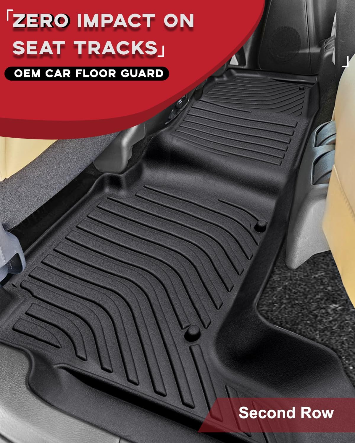 for Nissan Armada/Infiniti QX80 2019-2024 (8 Seats) Floor Mats, Only Fit for Bench Seating, All Weather Floor Liners TPE Rubber Car Mats Front Rear Row Protector Automotive Accessories