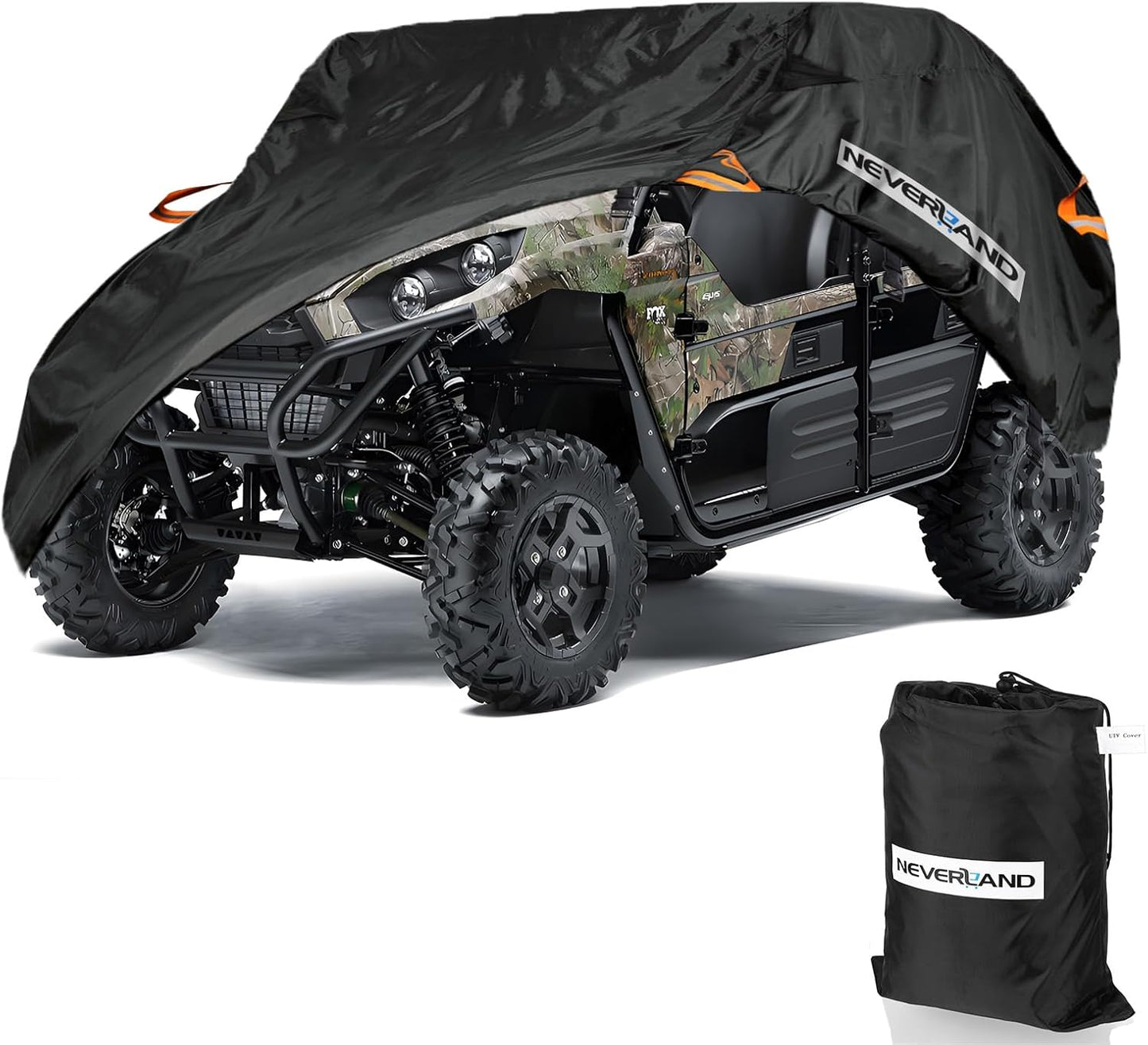 NEVERLAND UTV Cover Heavy Duty Ranger Cover Waterproof 2-3 Seater/4-6 Seater Side by Side Covers 4 Door All Weather Storage with Reflective Strip Compatible with Polaris RZR General Can-Am Yamaha SxS