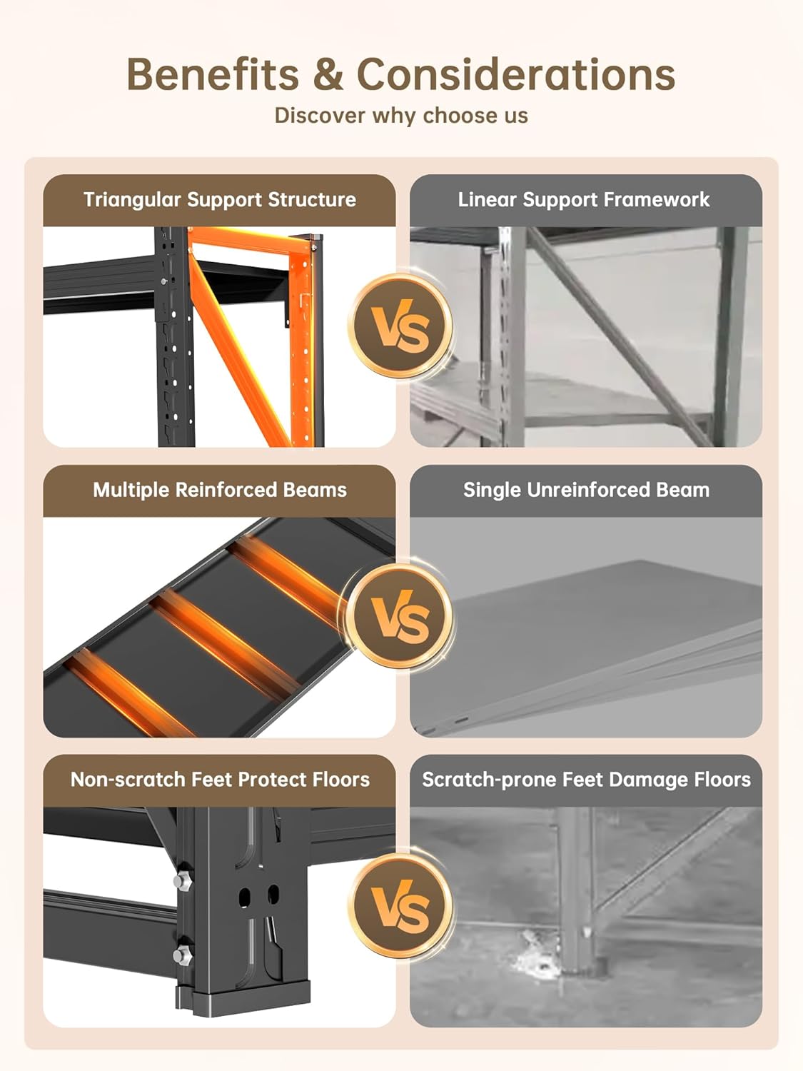 4-Tier Storage Shelves,79" H Heavy-Duty Garage Shelving Unit,Adjustable Industrial Metal Shelf System,4,000lbs Capacity,Tool Organizer for Garage,Workshop,48" W*24" D*79" H,Black