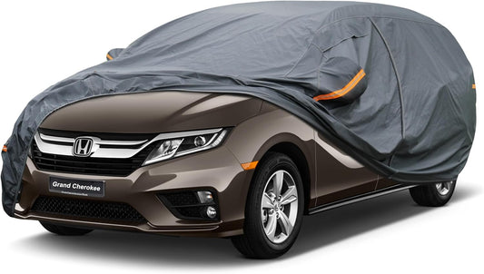 Premium Car Cover Custom Fit Honda Odyssey (1999-2025), 16 Layers Heavy Duty Car Cover Waterproof All Weather with Zipper Door for Sun Rain Snow Dust Uv Protection
