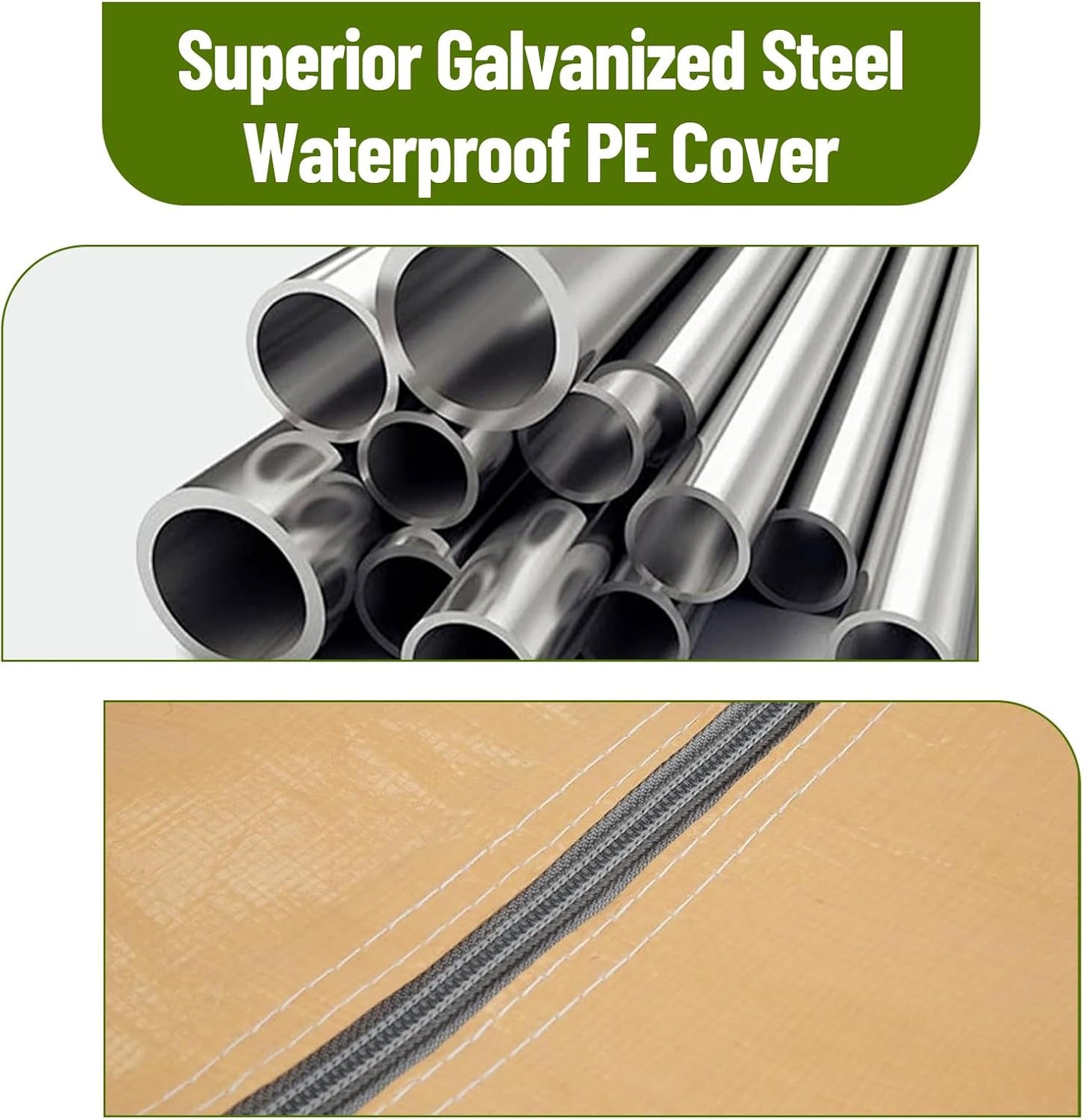 10 x 20ft Heavy-Duty Carport with Roll-Up Windows & Removable Sidewalls & Doors Thickened Wind Ropes, Ground Nails, Portable Car Tent Garage for Cars, Trucks, Boats, 180G Durable Tarp Cover,Yellow