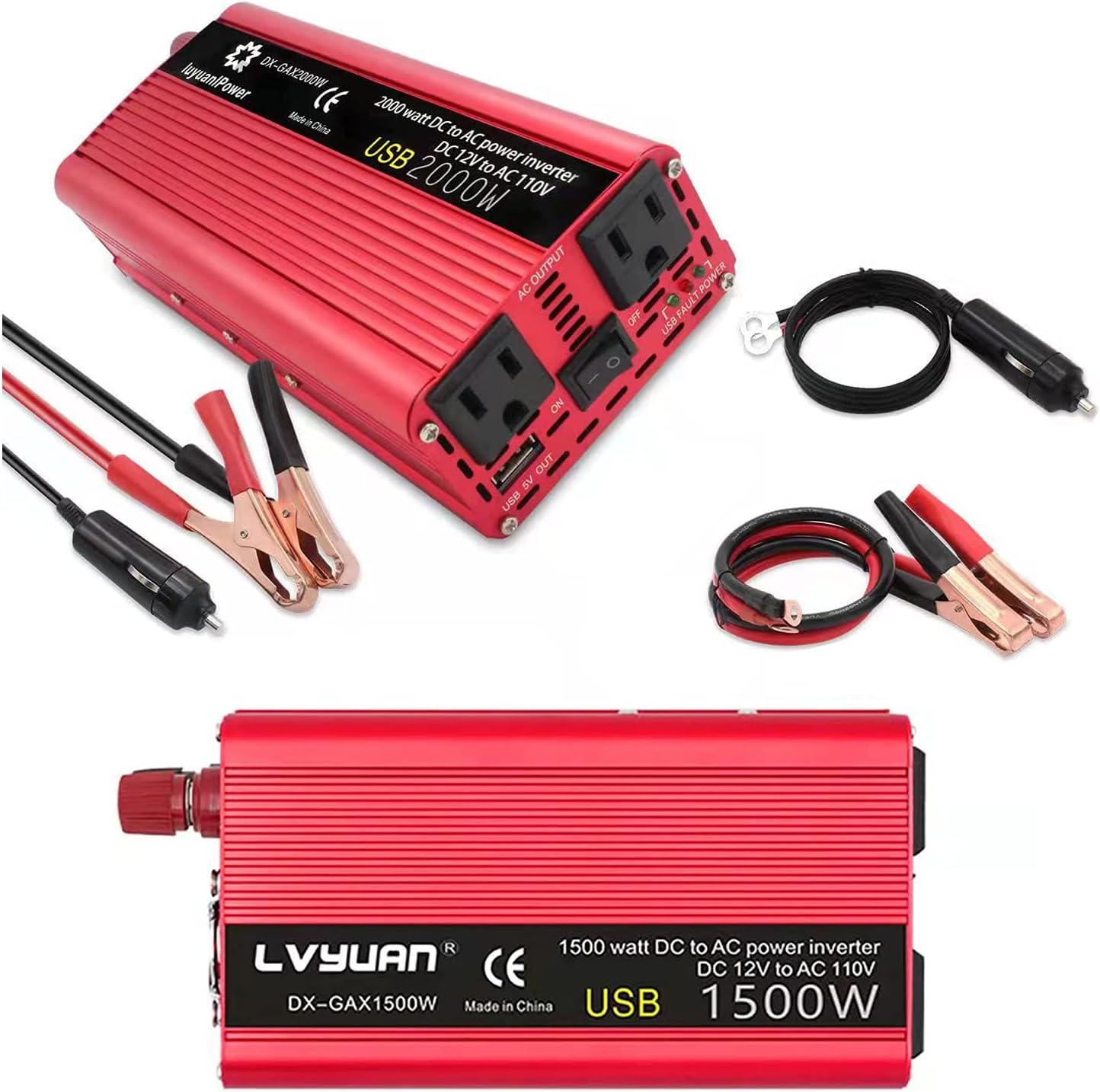 2000w Power Inverters Car Power Inverter Car Inverter 12v to 110v 900W/2000W(Peak)