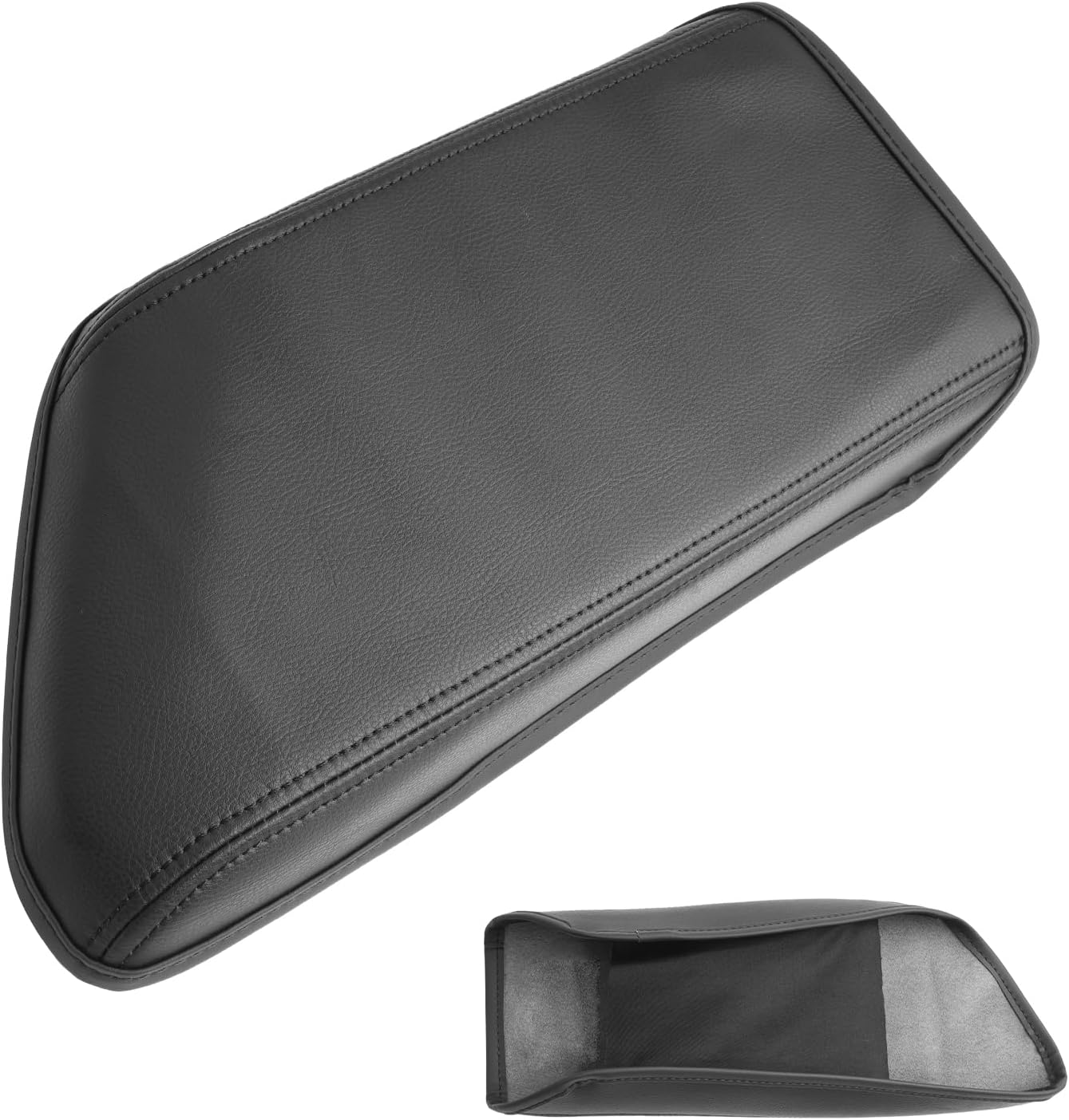 SXCY for 2020-2025 VW Jetta Armrest Cover for Volkswagen Jetta 2025 Armrest Console Cover 2020-2024 2025 Jetta Center Console Cover 2025 Jetta Middle Console Cover (Black Stitched Slim)