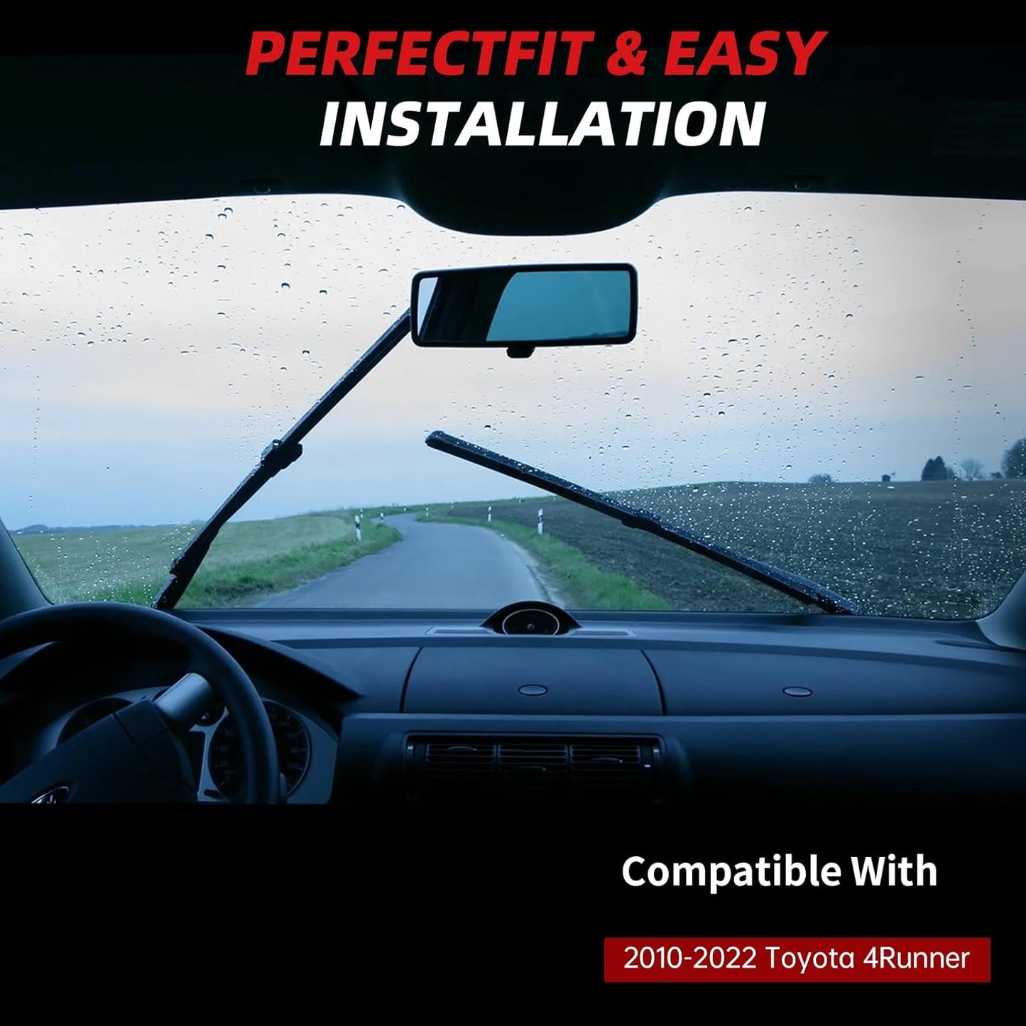 OTUAYAUTO Premium Windshield Wiper Blades - Replacement for Toyota 4Runner 2010-2022 - Precision Fit, All-Weather Performance, Front and Rear Wiper Blades, U Hook - 24"+20"+12" (Pack of 3)