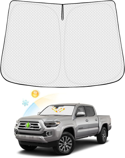 Windshield Sun Shade for 2016-2025 2026 Toyota Tacoma Accessories Thicken 6-Layer Foldable Front Window Sunshade Cover Sun Visor Protector Block UV Rays Keep Vehicle Cool