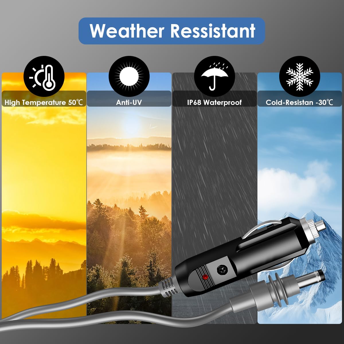 Starlink Mini Car Adapter Cable, 12V Cigarette Lighter to DC Power Cord, 10ft 18AWG Waterproof Charger for Starlink Mini Satellite Internet – 12 Volt Car Adapter (RV, Truck, Off-Grid Setup)