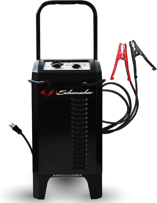 Schumacher Electric Manual Battery Charger & Engine Starter – 6V/12V 250A Heavy-Duty Battery Charger with 50A Boost Mode, Color-Coded Clamps, 6-Foot Output Cables & Rugged Design SC1445
