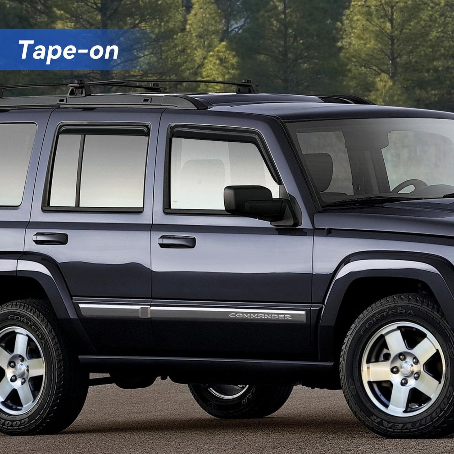 Window Visors Rain Guards for 2006-2010 Jeep Commander, Out-Channel Window Vent Wind Deflectors Visors Shades for 06-10 Jeep Commander