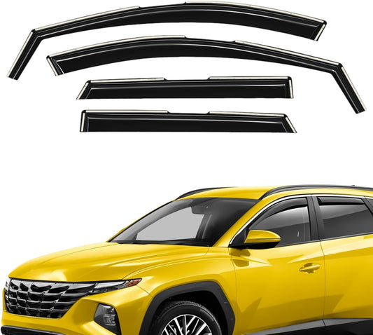 Extra Durable Window Deflectors in-Channel Window Visors Rain Guards Fit for Hyundai Tucson 2022-2025, Sun Visors, Wind Vent for Shades, Exterior Car Accessories - 4pcs. AG0943