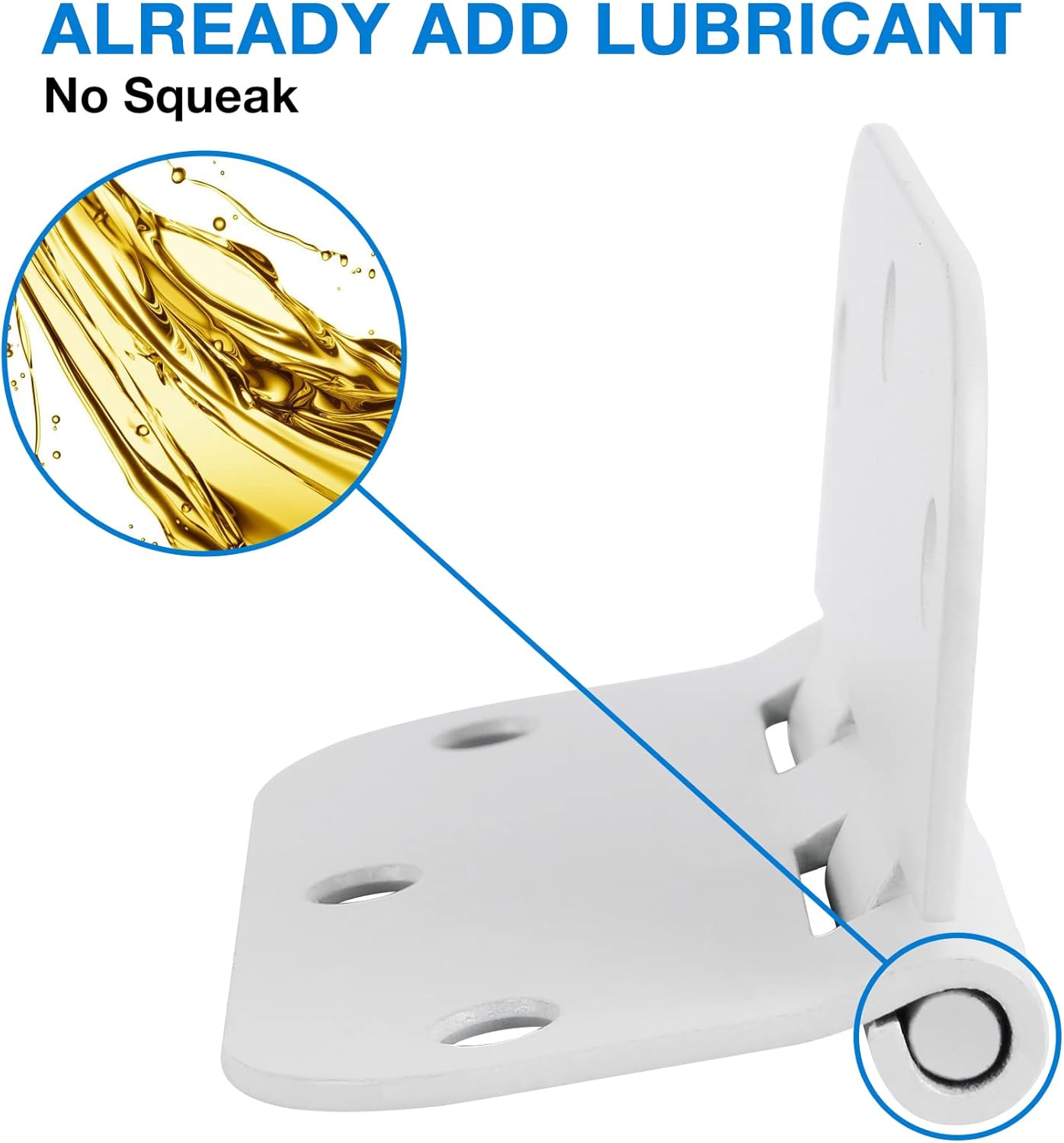 6 Pack 3.5 Inch Door Hinges White Matte Rounded 3 1/2 Inch Noise Free Iron Residential Standard Hinge for Interior Doors,House/Flat/Apartment/Dorm/Loft/Hut/Cottage-TCDHINGES Factory Hardware 3 ½"