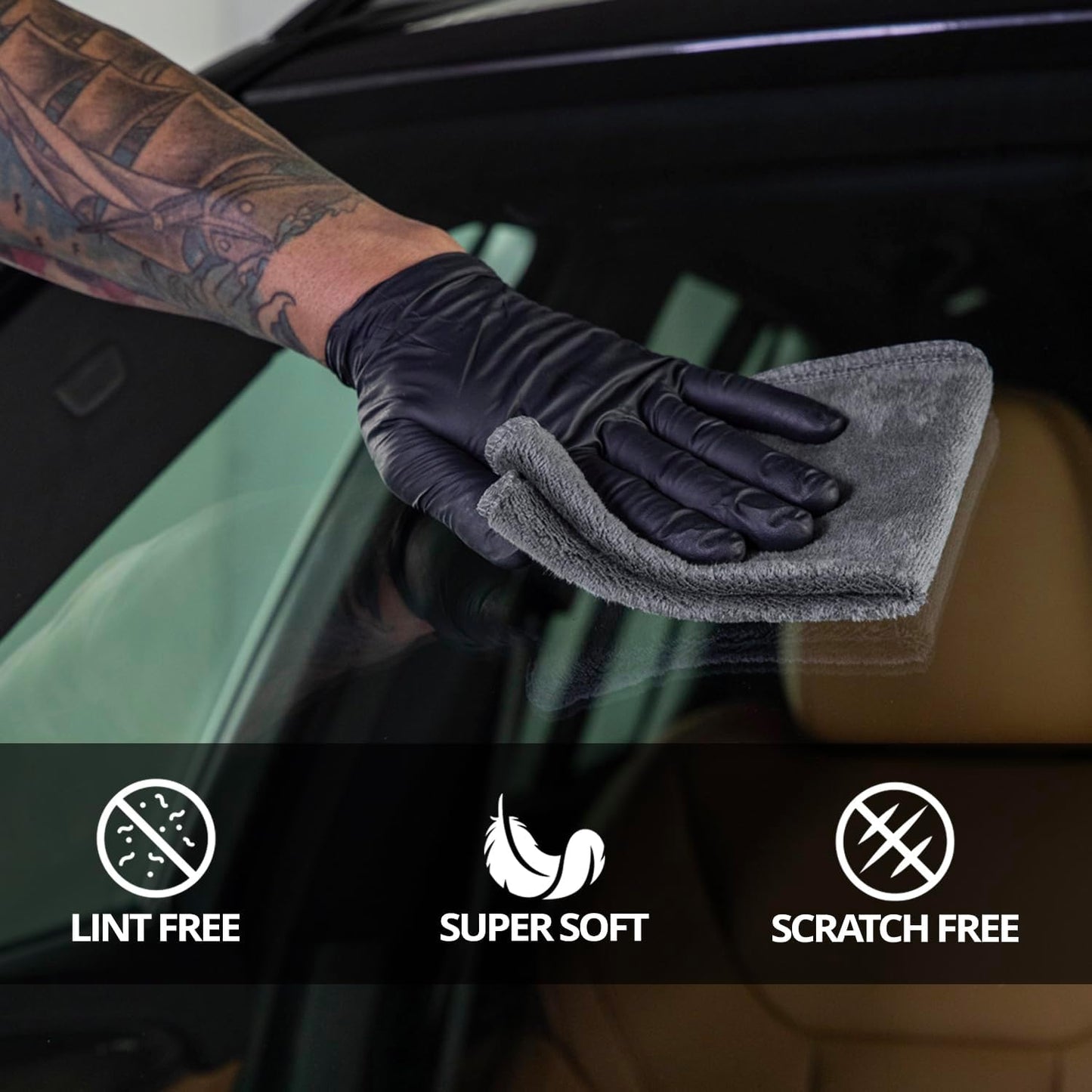 CERAKOTE Microfiber Towels (12 Pack) - Cleaning and Application Towels Durable Microfiber Material - 300 GSM Lint-Free Towel - Ideal for Car, Home, Shop and Office Cleaning