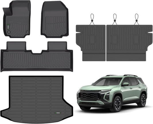 ANBINGO®-Floor Mats & Cargo Liner for 2025 2026 Chevy Equinox (Not for EV) & GMC Terrain 2025 2026 with Backrest Mats All Weather TPE Protection for Equinox Mat Accessories