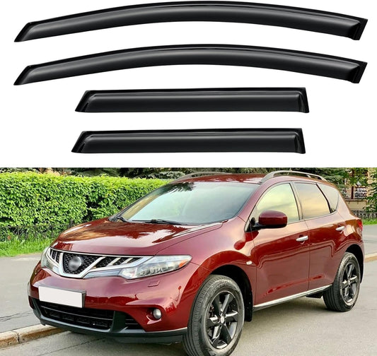 Window Visors Rain Guards Shield for 2009-2014 Nissan Murano, Out-Channel Window Vent Wind Deflectors Visors Shades for 09-14 Murano