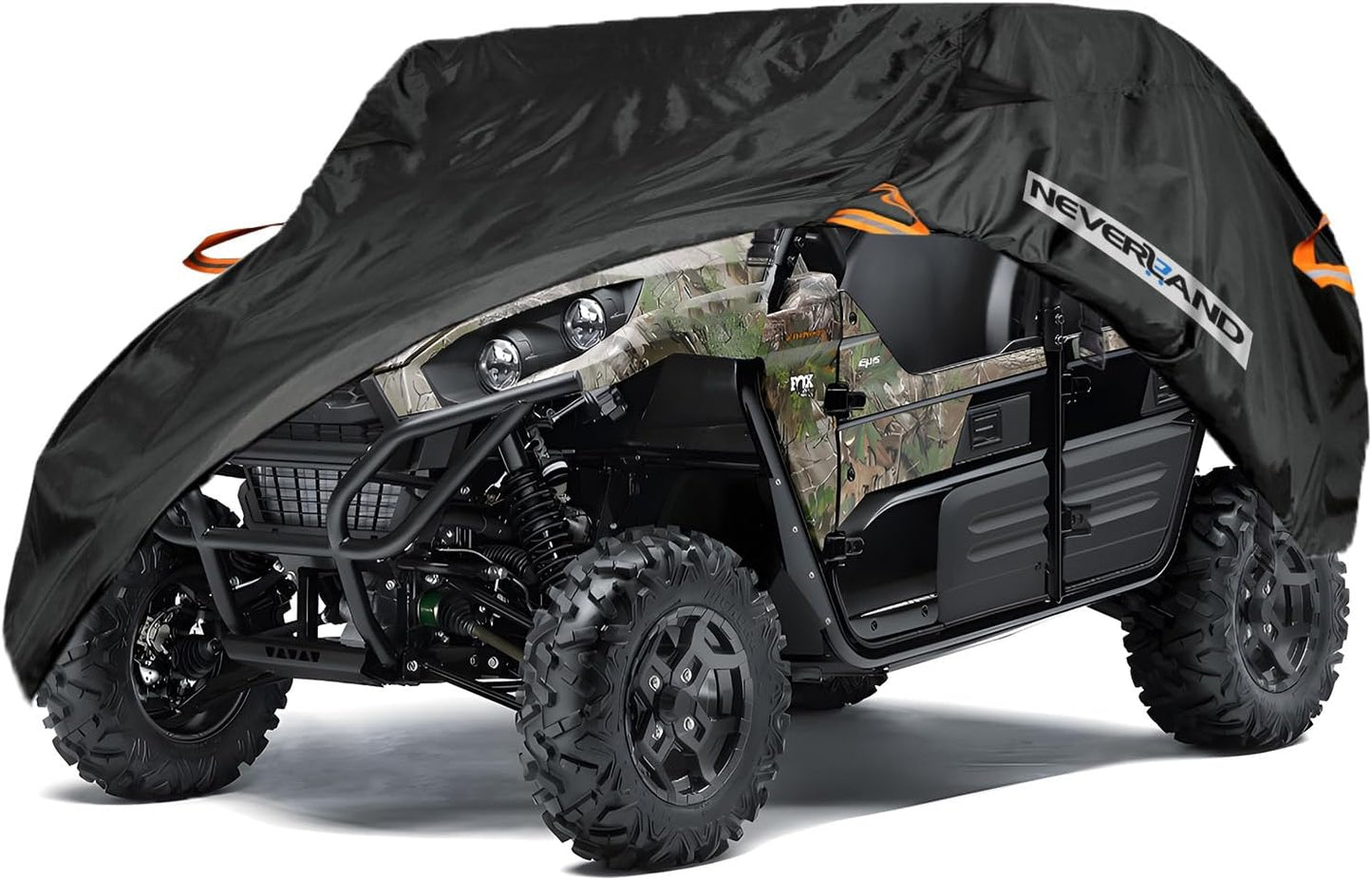 NEVERLAND UTV Cover Heavy Duty Ranger Cover Waterproof 4-6 Seater Side by Side Covers 4 Door All Weather Storage Reflective Strip Compatible with Polaris RZR XP Can Am Defender Maverick Yamaha SxS