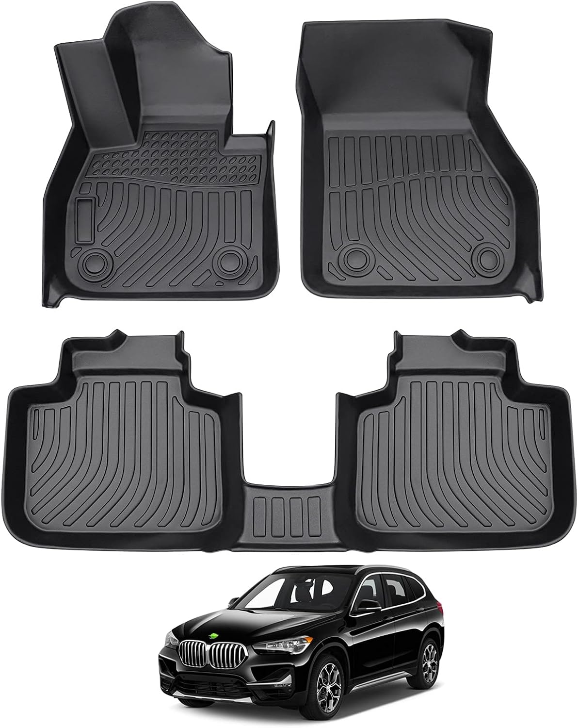 Cartist Custom Fit for Floor Mats BMW X1 F48 2016-2022 & BMW X2 2018-2022 All Weather Floor Mats 2 Row Carpet Protection TPE Odorless