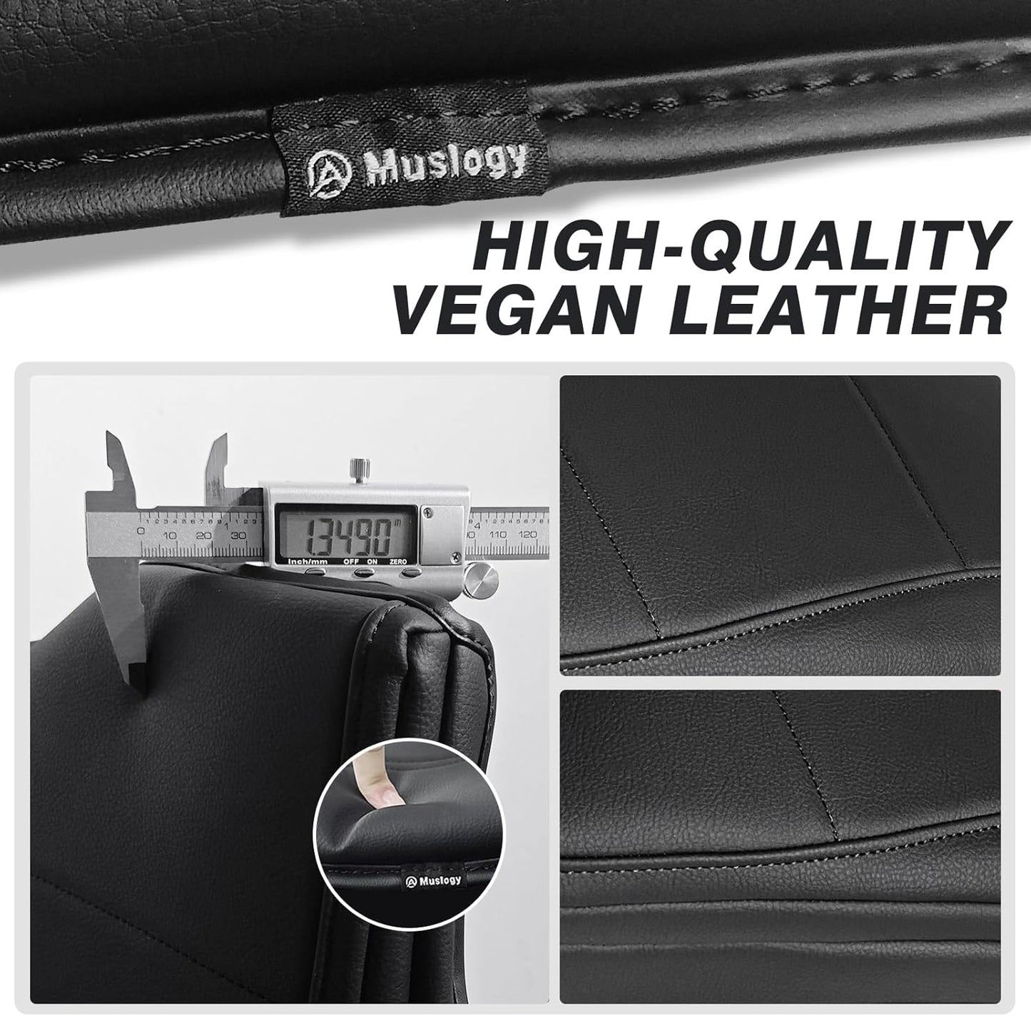 Muslogy Center Console Armrest Cover Compatible with Ford F-150 F150 2015-2024 2025 Comfort Armrest Pad Arm Rest Cushion Vegan Leather Protector 1-Inch Extra Thick(Jump Seat ONLY)