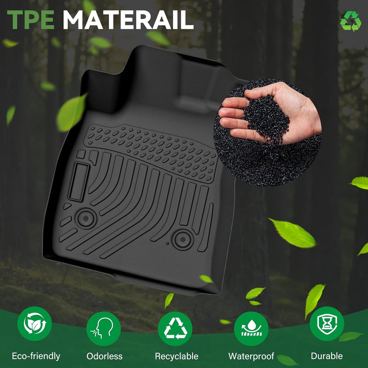 Floor Mats and Trunk Mat Custom Fit for Chevy Trailblazer FWD 2021 2022 2023 2024 2025 with Cargo Liner All Weather TPE Anti-Slip Thicken Car Mats for Chevrolet Trailblazer Accessories