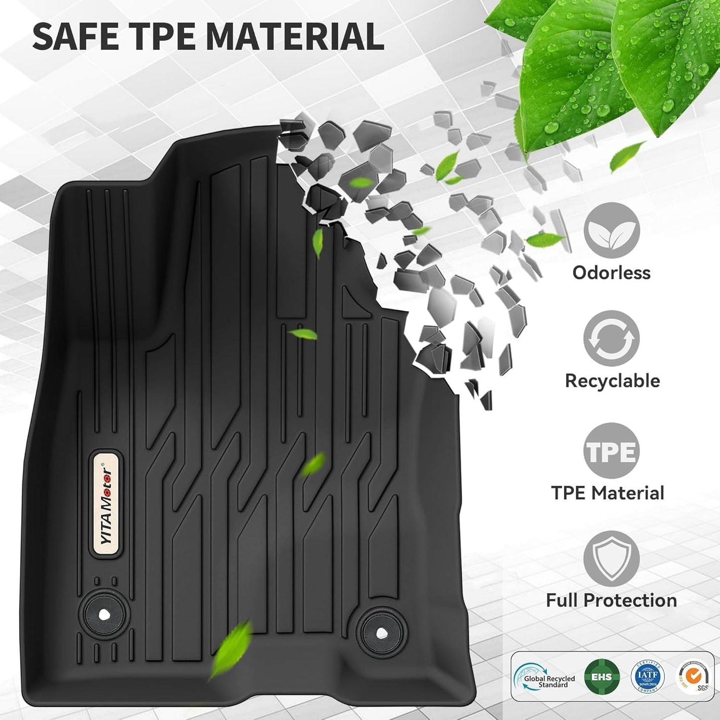 YITAMOTOR Floor Mats Compatible with 2022-2025 Ford Maverick Hybrid, Custom Fit Maverick Car Mats, All-Weather TPE Front and Rear Row Floor Liners, Black