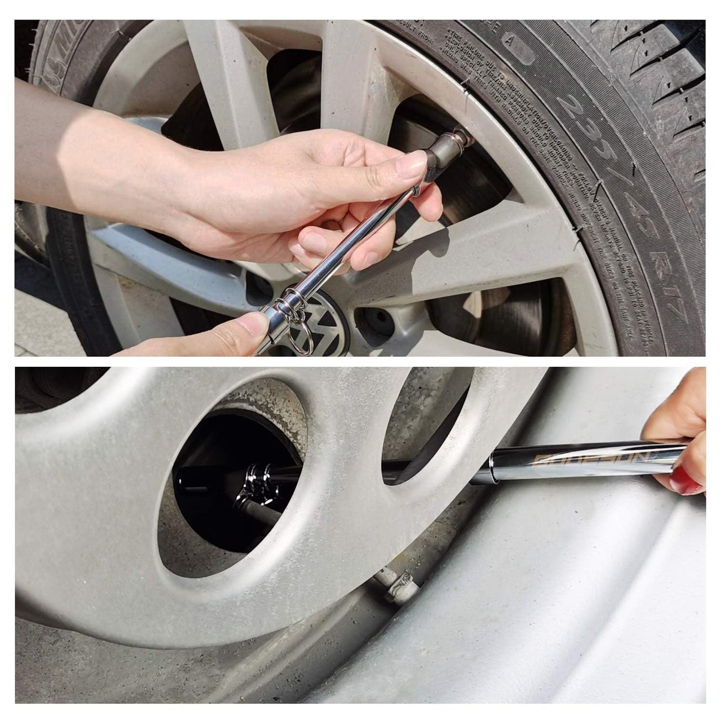 GODESON Dual Head Tire Pressure Gauge,Heavy Duty Pen Tire Gauge Range 10-150PSI; 1-10Bar. Dual Head Truck Air Pressure Gauge…