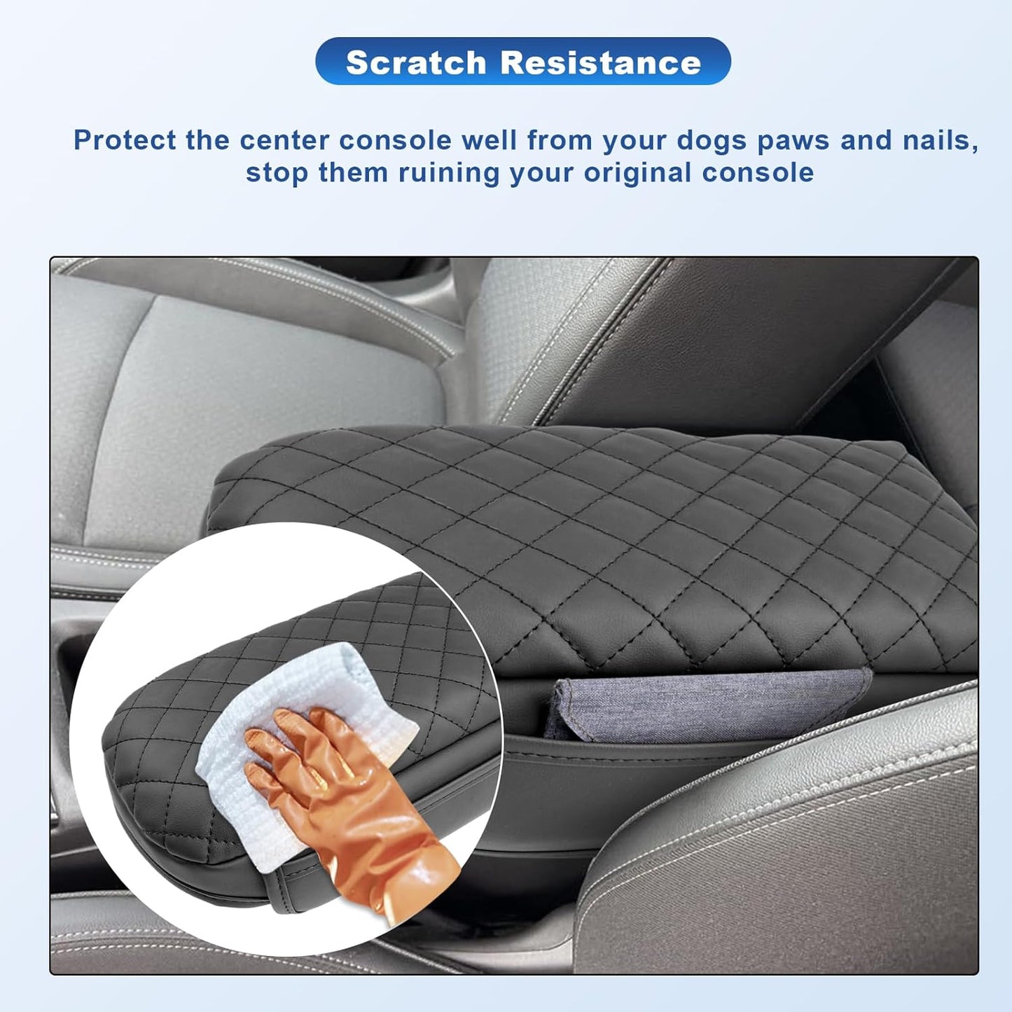 CDEFG 2024 2025 Trax Center Console Cover for 2024 2025 Chevy Trax Armrest Cover Middle Console Pad Arm Rest Cover 2024 Trax 2025 Accessories (w/Pockets)