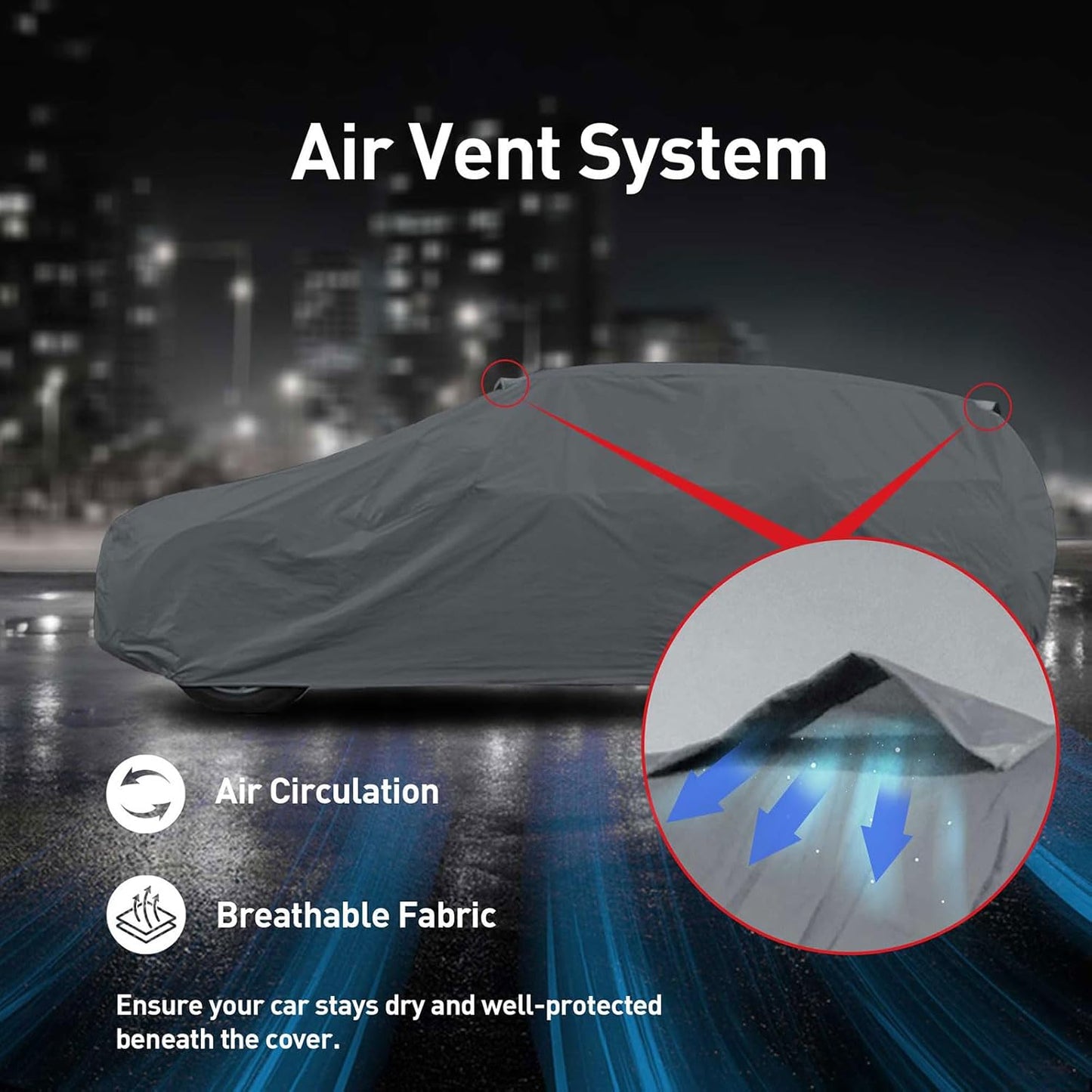 USCarCover Supreme Car Cover for Jeep CJ7 1976 1977-1986 SUV 2-Door Upgraded Fabric All Weather Protection, Breathable Pollution, Dust, Sun, Snow, Rain