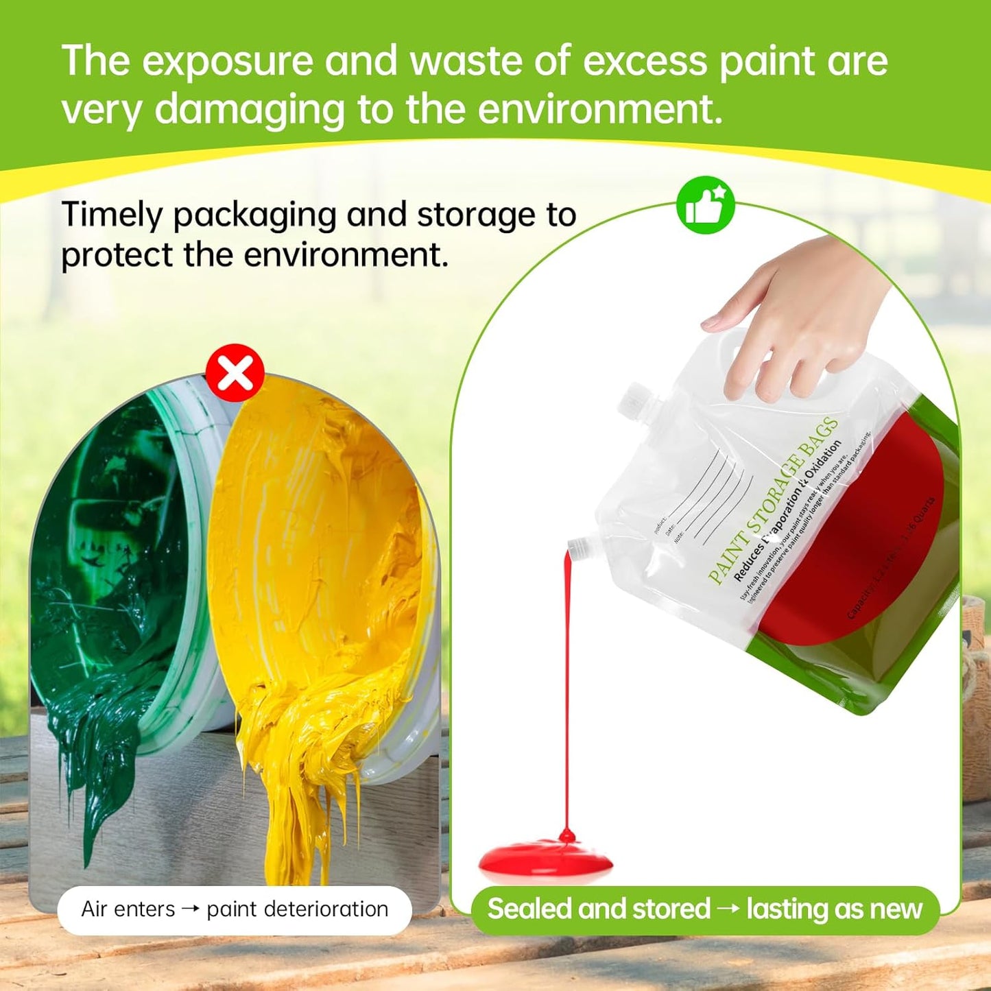 4 Pcs Paint Storage Pack Bags, 1.2L Reusable Paint Saver Bags with Funnel for Leftover Water Based Paint, Airtight Pouches for Easy Mixing & Dispensing for Home DIY Professional Painters