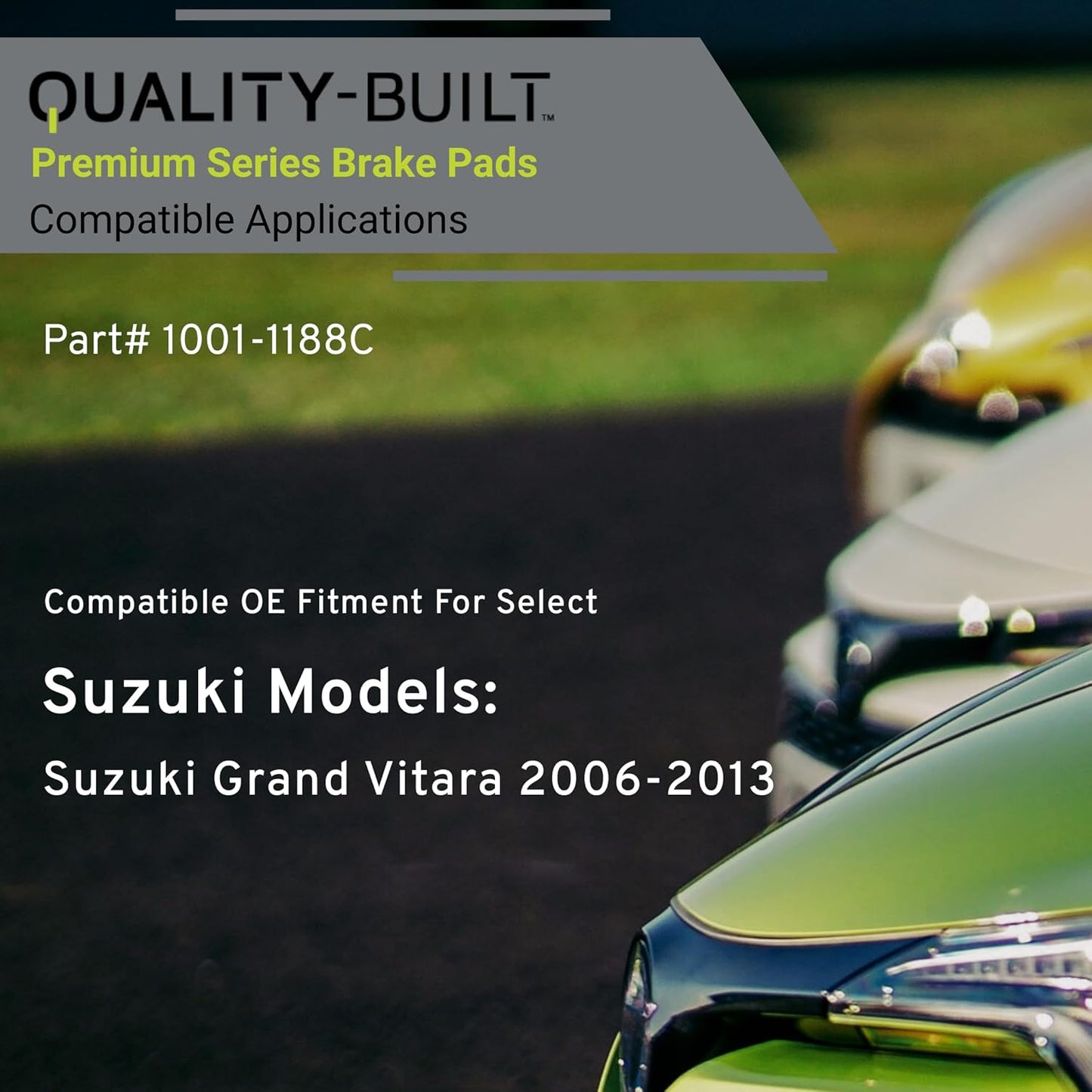 Premium Ceramic Front Brake Pads (1001-1188C) Compatible with Suzuki Grand Vitara 2006-2013