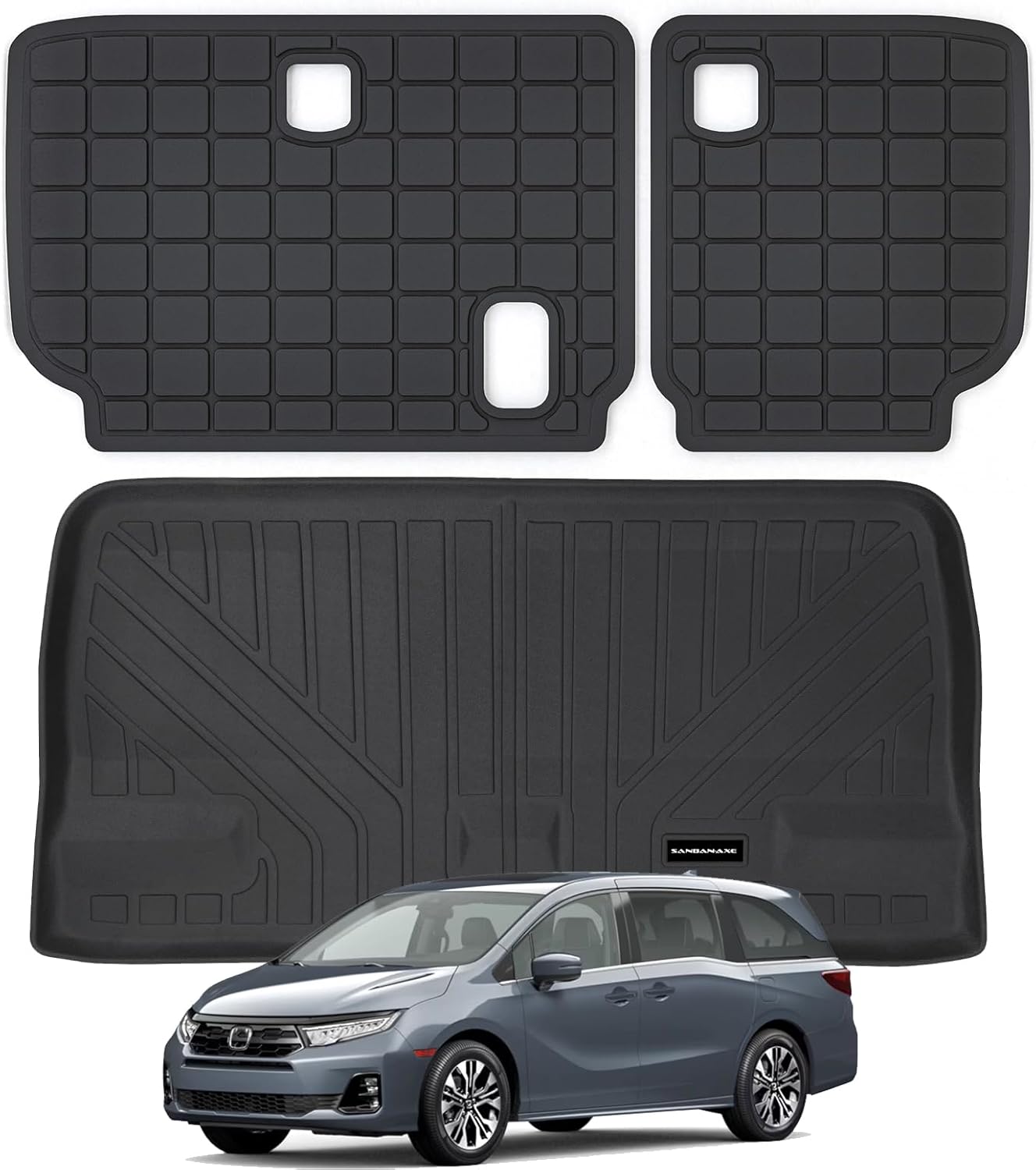 Cargo Liner Trunk Mats for 2011-2025 Honda Odyssey, TPE All Weather Protection Car Trunk Mat Accessories-Black