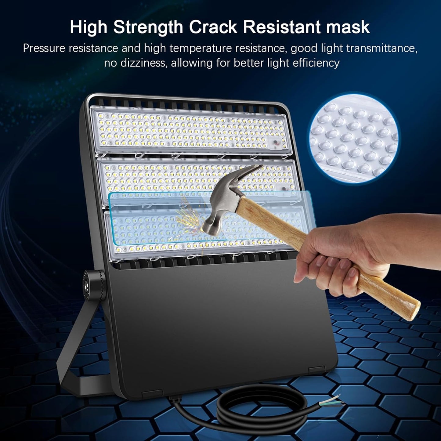 360W LED Stadium Lights Ultra-Brightness 50800 Lumen 5000K Daylight Outdoor Stadium Floodlights Commercial IP65 Field Arena Light with Adjustable Bracket 2 Pack