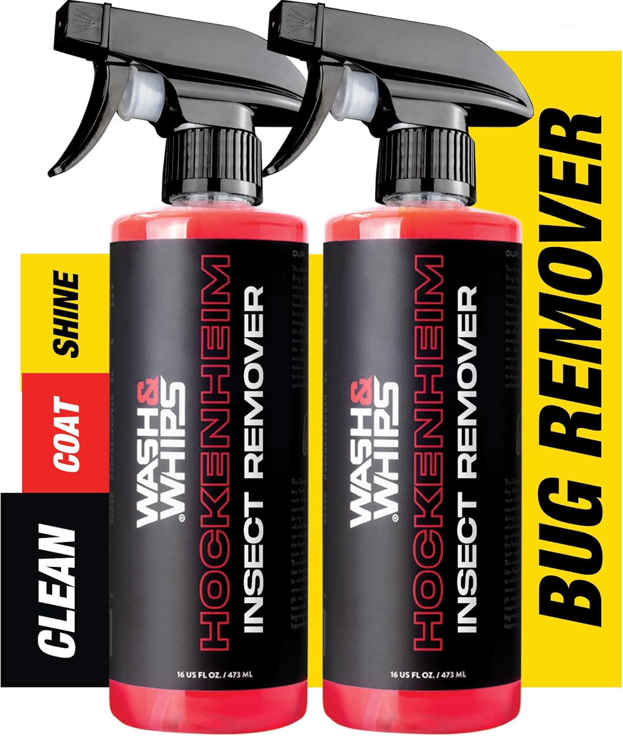 WASH&WHIPS Hockenheim Insect Remover - for Droppings & Grease for Car Detailing, RVs, Trailers, Airplanes Professional Strength Dissolves without Scratching, 16 fl oz (2pk)