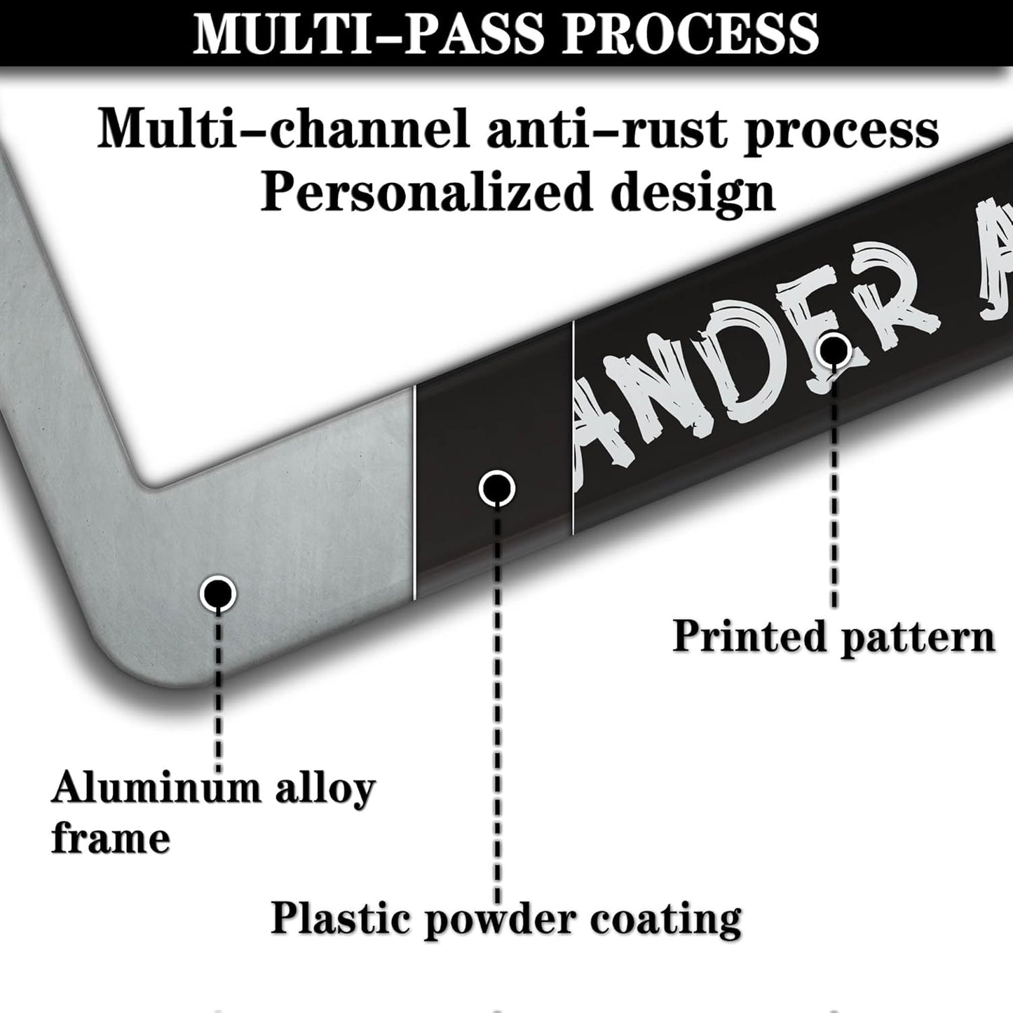 License Plate Holder Black and White License Plate Frames Not All Who Wander are Lost Universal Aluminum Car Accessory 2 Pack with Screw Covers Set