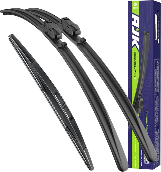 AJK Front Windshield Wiper for Subaru Forester 2019 2020 2021 2022 2023 2024, Original Equipment Back Window Wipers Blades, Conventional, Vehicle Specific Fit, Pack of 3