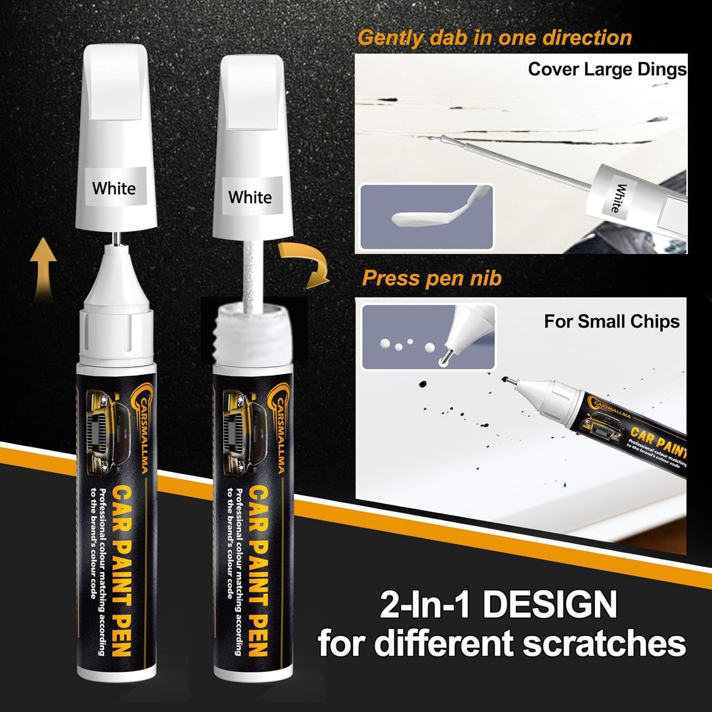 LC9A/0Q Pure White Car Touch Up Paint for Volkswagen, Color Accurate Car Paint Scratch Repair Pen Kit Quick & Easy Fix Vehicle Chips and Automotive Nicks Scuff