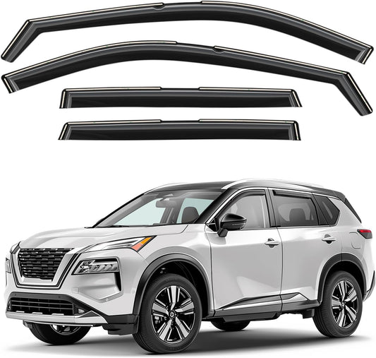 Window Deflectors Smoke Tinted In-Channel Side Window Vent Visor Deflectors Rain Guards Compatible with Rogue 2021-2025 - 4pcs. GW0604