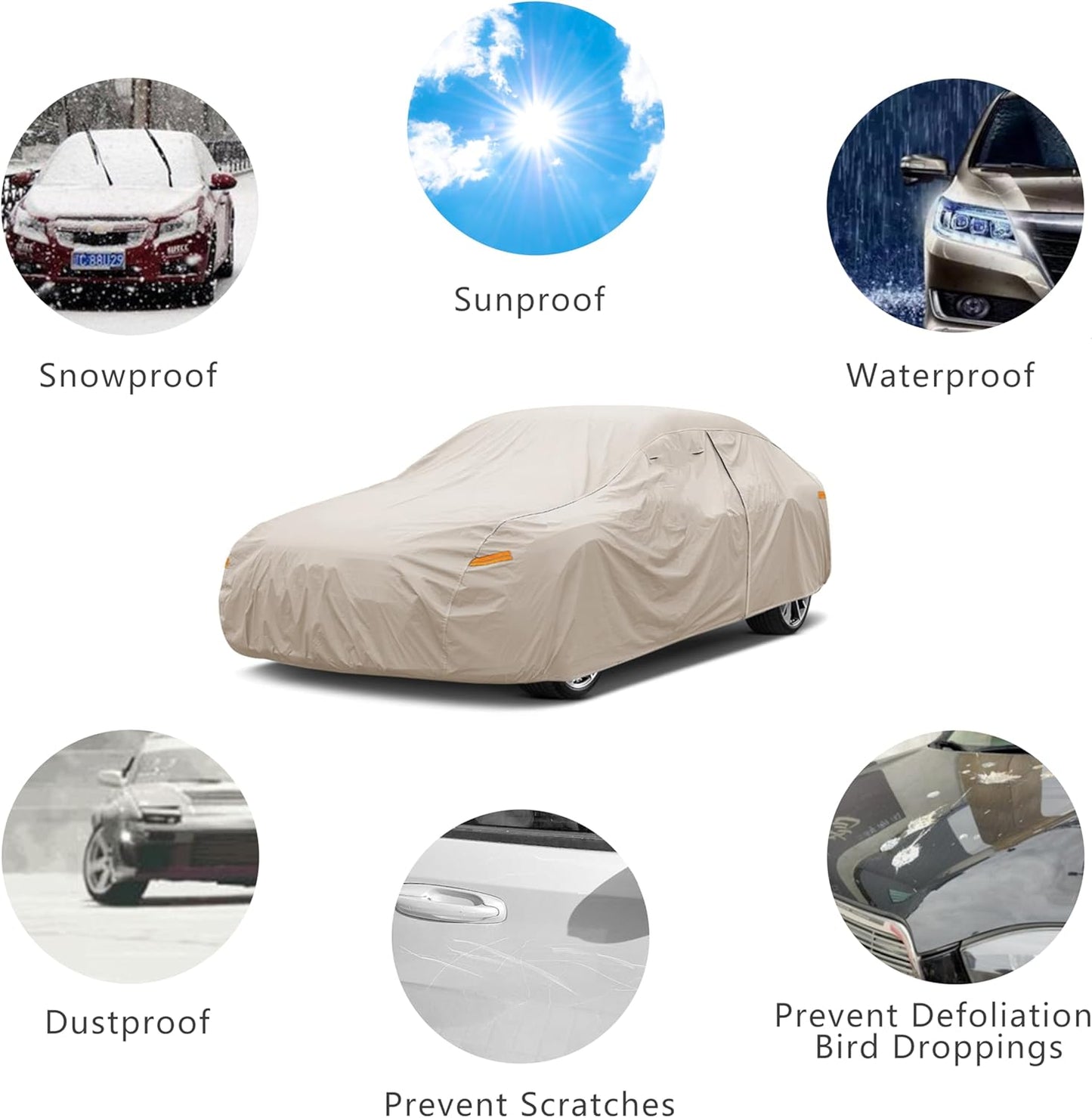 Heavy Duty Outdoor Car Cover Custom Fit for BMW X5,Windproof All Weather Waterproof Sun Rain UV Dust Snow Protection Outdoor Car Covers