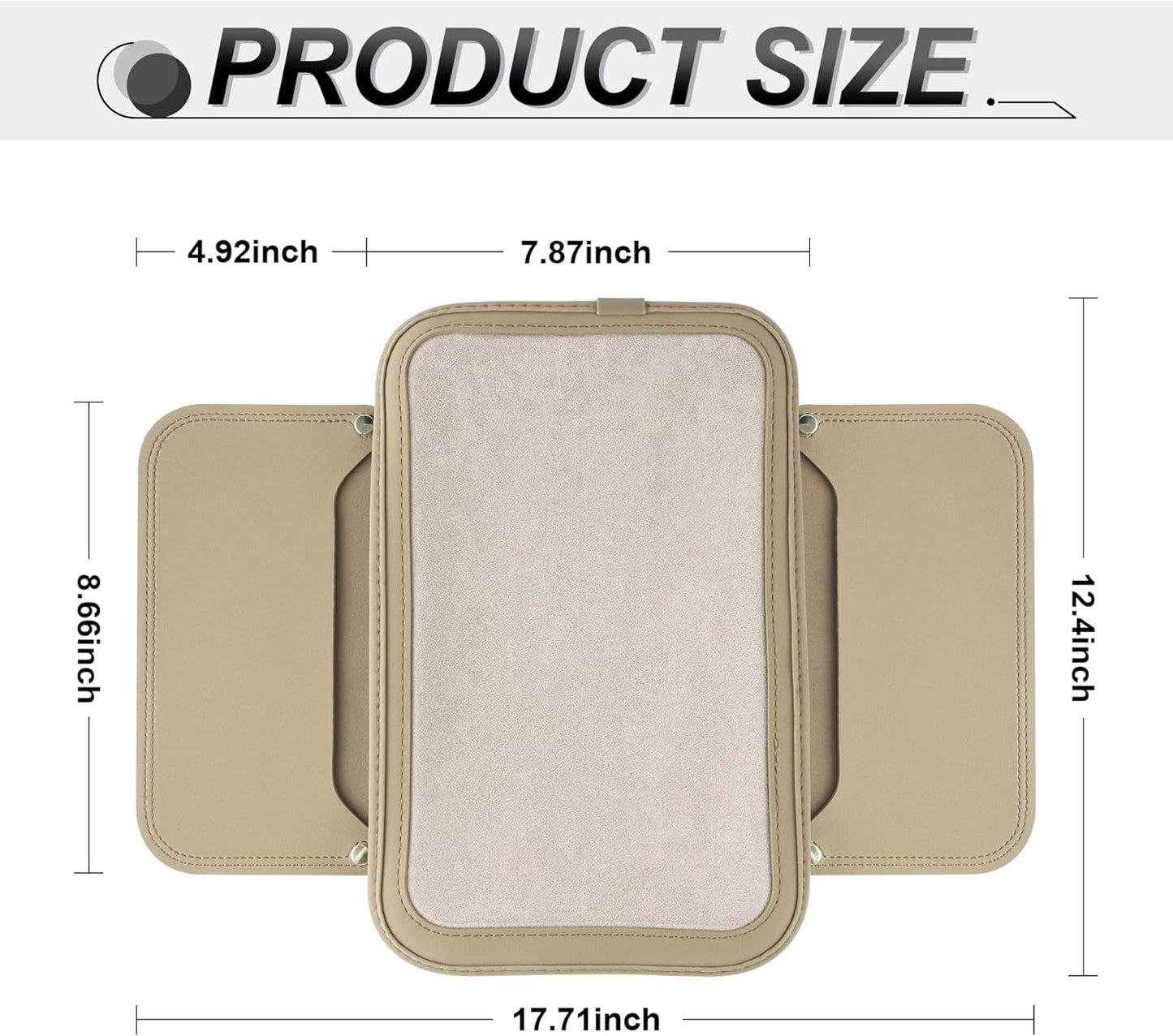 SINGARO Car Leather Center Console Cover with 2 Storage Bags, Universal Furry Fluffy Car Armrest Seat Box Pad, Comfortable Car Interior Accessories, Fits for Most Vehicles (White)