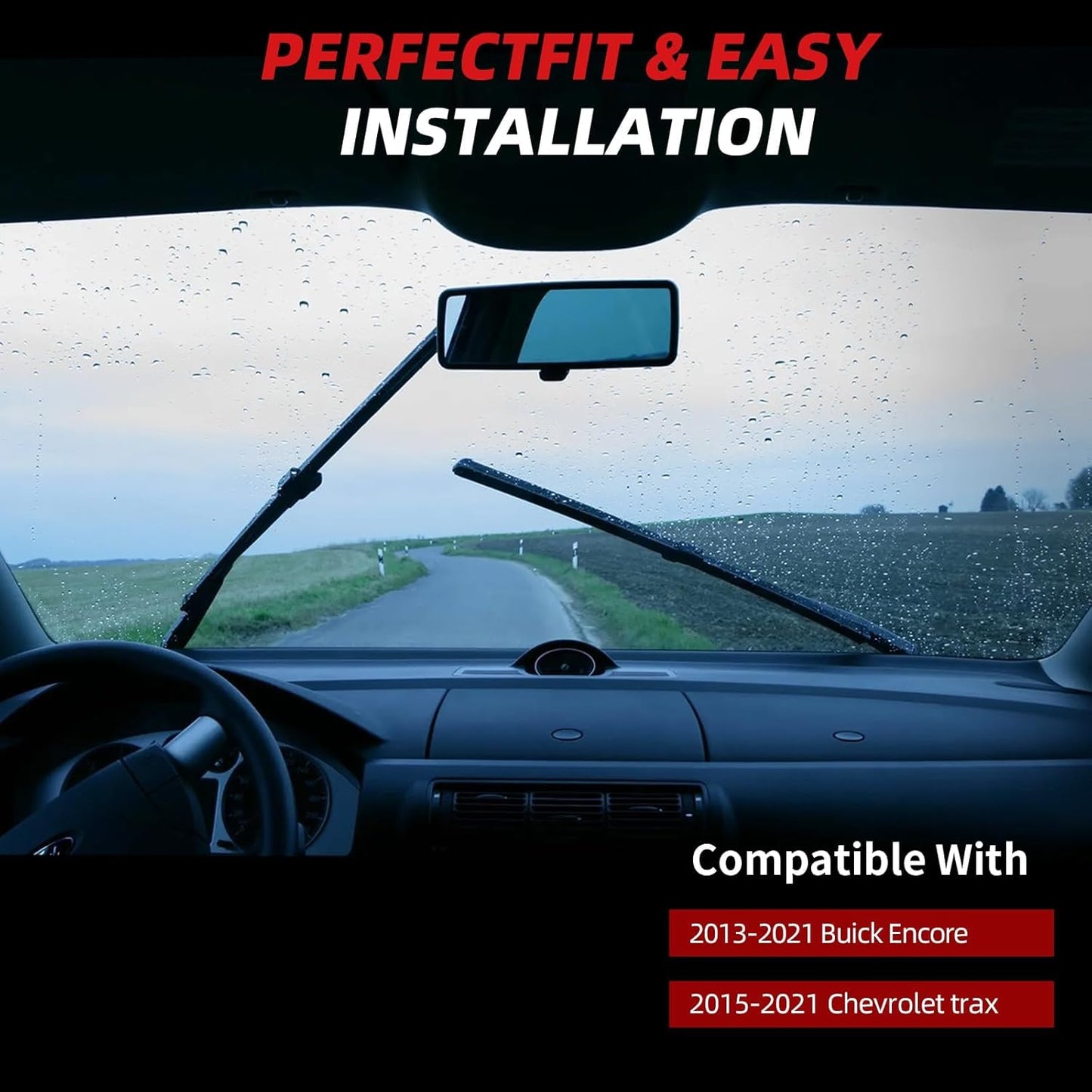 OTUAYAUTO Premium Windshield Wiper Blades - Replacement for Chevrolet Trax 2015-2023, Buick Encore 2013-2022 All-Weather Performance Front and Rear Wiper Blades Top Lock - 26"+14"+10" (Pack of 3)