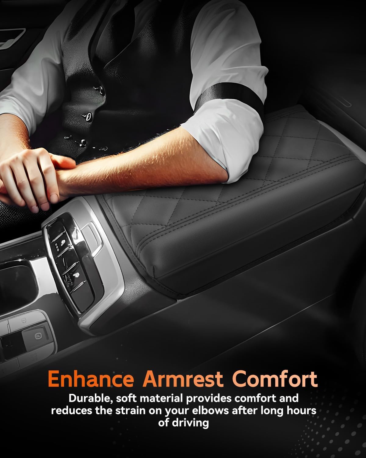 CDEFG for 2022-2025 Hyundai Santa Cruz Center Console Cover Armrest Box Cover for Santa Cruz Pickup (SE, SEL, SEL Activity, XRT, Limited) 2022 2023 2024 2025 Accessories Console Arm Rest Protector