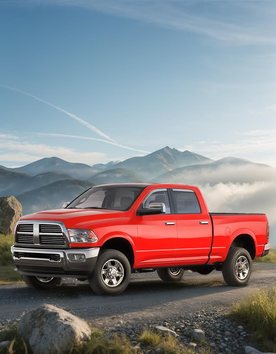 in-Channel Window Rain Guards Fit for Truck Dodge Ram 1500 Crew Cab 2009-2018/Ram 2500&3500 2010-2025 Crew Cab Extra Durable Window Deflectors Window Visors Vent Visors Vent Shades Accessories