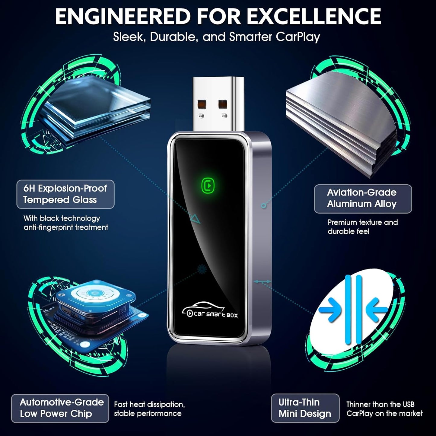 Wireless CarPlay Adapter for iPhone – Converts Wired to Wireless CarPlay Dongle, Mini Plug & Play USB & USB-C/Type-C, Seamless Fast Connection, No Latency, Quick Setup & Auto-Connect Apple iOS 10+