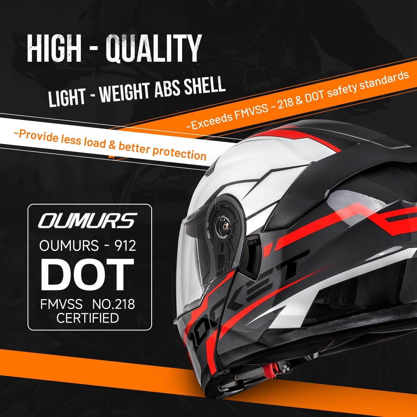 Modular Motorcycle Helmets Full Face Flip up Street Bike Motorcycle Helmet for Unisex Adult Model 912