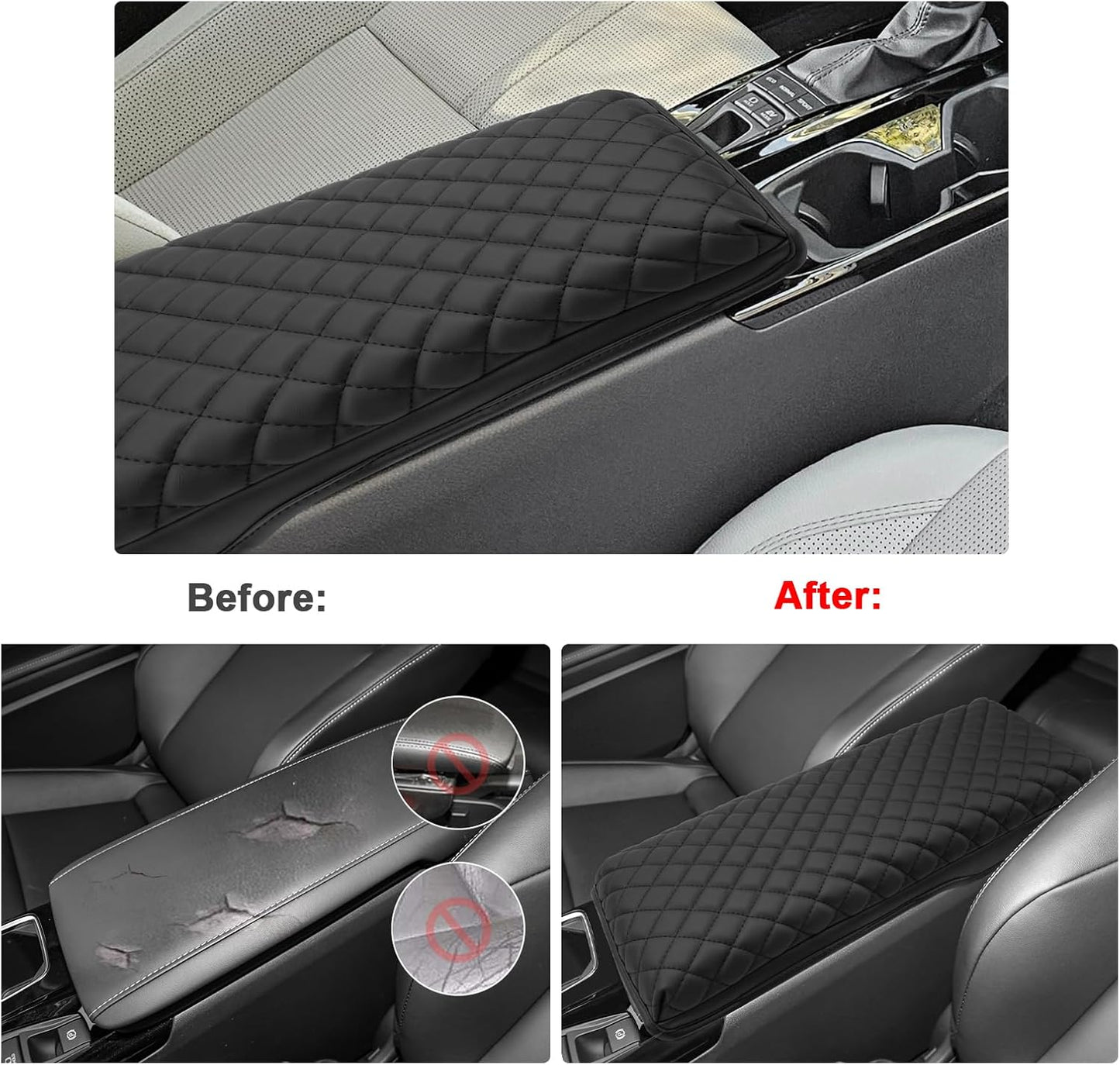 SXCY for 2025 Toyota Camry Armrest Cover for Toyota Camry 2025 Accessories 2025 Camry Center Console Cover 2024 Camry Middle Console Cover (25 Camry Armrest Pad(Rhombus Style))
