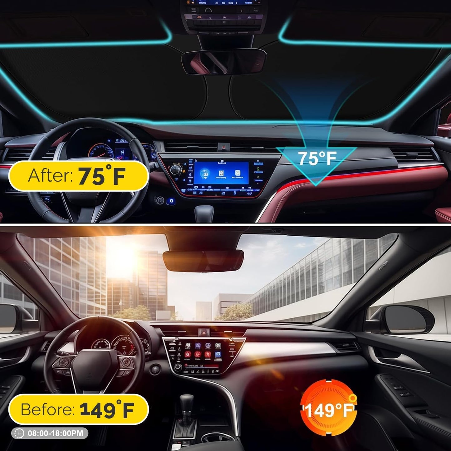 Car Windshield Sun Shade Compatible with 2020 2021 2022 2023 2024 2025 Hyundai Palisade Accessories Foldable Front Window Sunshade Custom Windshield Cover Sun Visor Block UV Rays