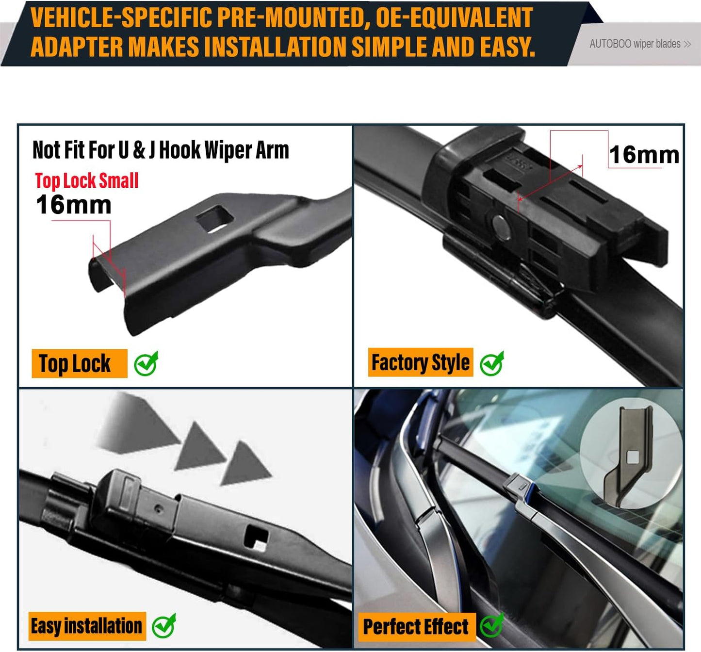 AUTOBOO 24"+19" Windshield Wipers Blades Replacement for Honda CRV CR-V 2023 2024 2025 with 10 Inch Rear Wiper Blade -Original Factory Quality (Pack of 3)